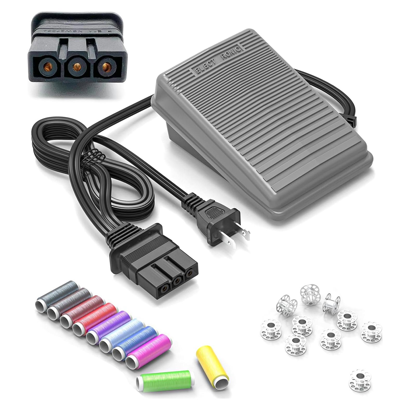 Pedal de máquina de coser Brother J00360051 y cable de alimentación