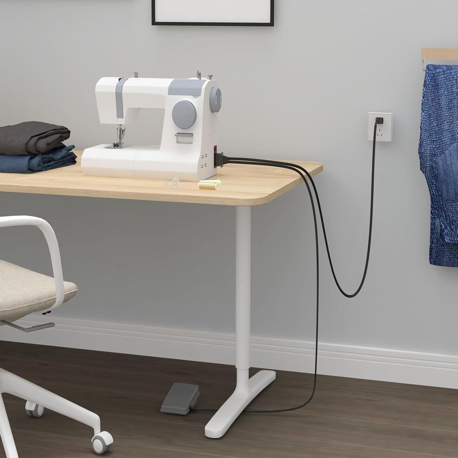 Pedal de máquina de coser Brother J00360051 y cable de alimentación