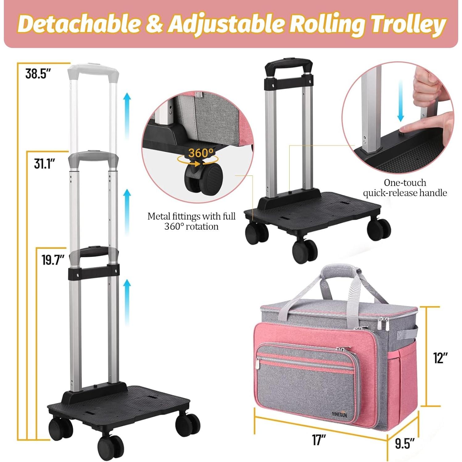 Funda para Máquina de Coser FINESUN Deluxe Rosa 43.2x24.1x30.5cm