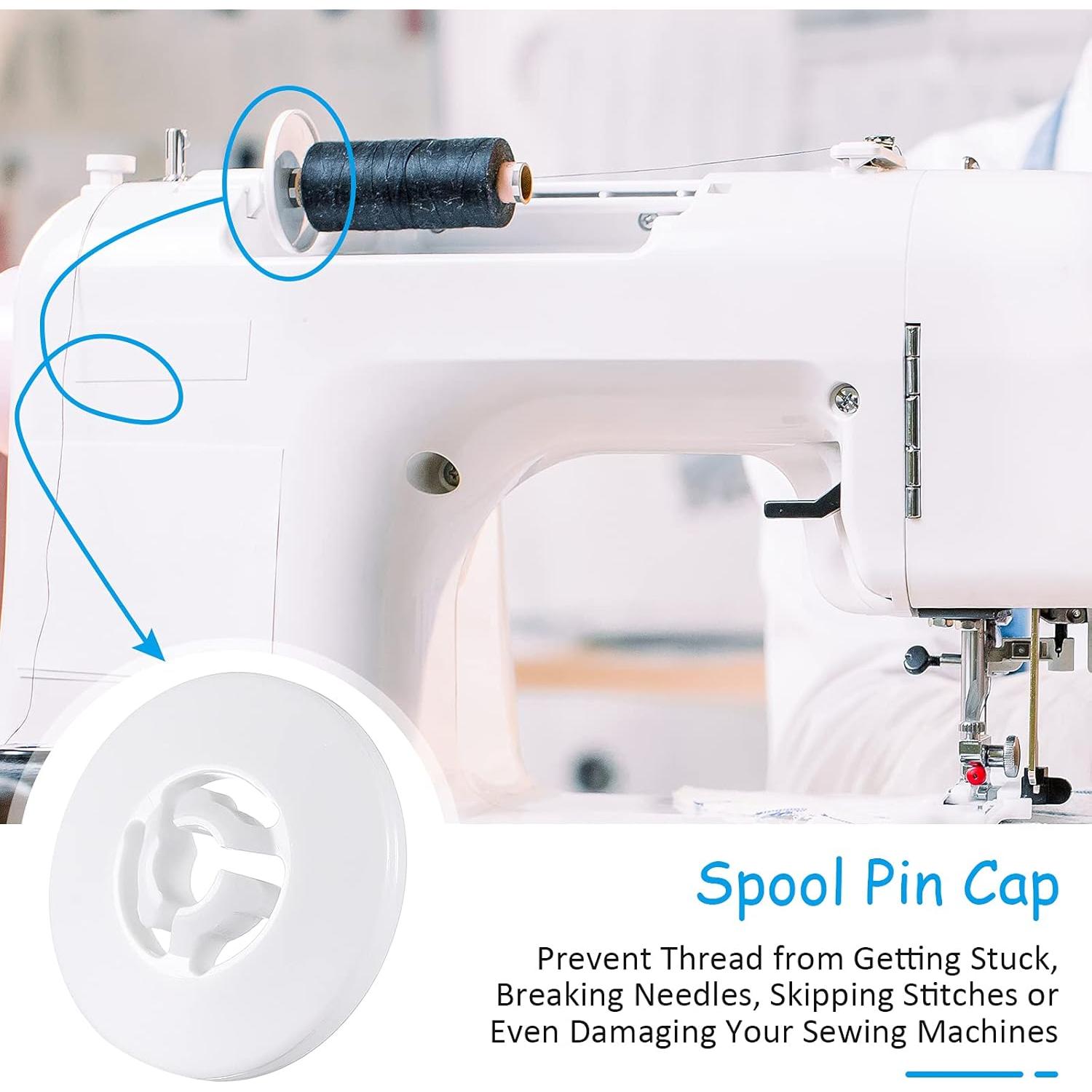 Spool Cap Sewing Machine Spool Pin Small Medium Large Replacement Cap Compatible with Brother Babylock Sewing and Embroidery Machines 45 35 and 25 mm White(6 Pieces)
