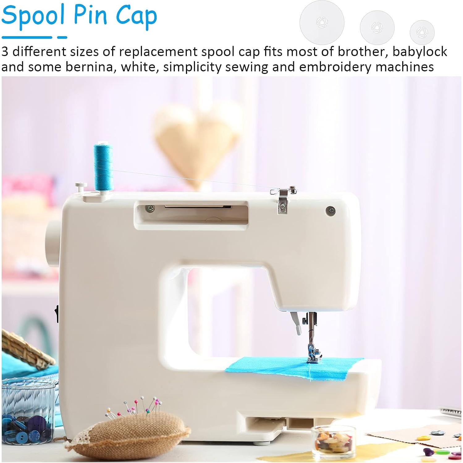 Spool Cap Sewing Machine Spool Pin Small Medium Large Replacement Cap Compatible with Brother Babylock Sewing and Embroidery Machines 45 35 and 25 mm White(6 Pieces)