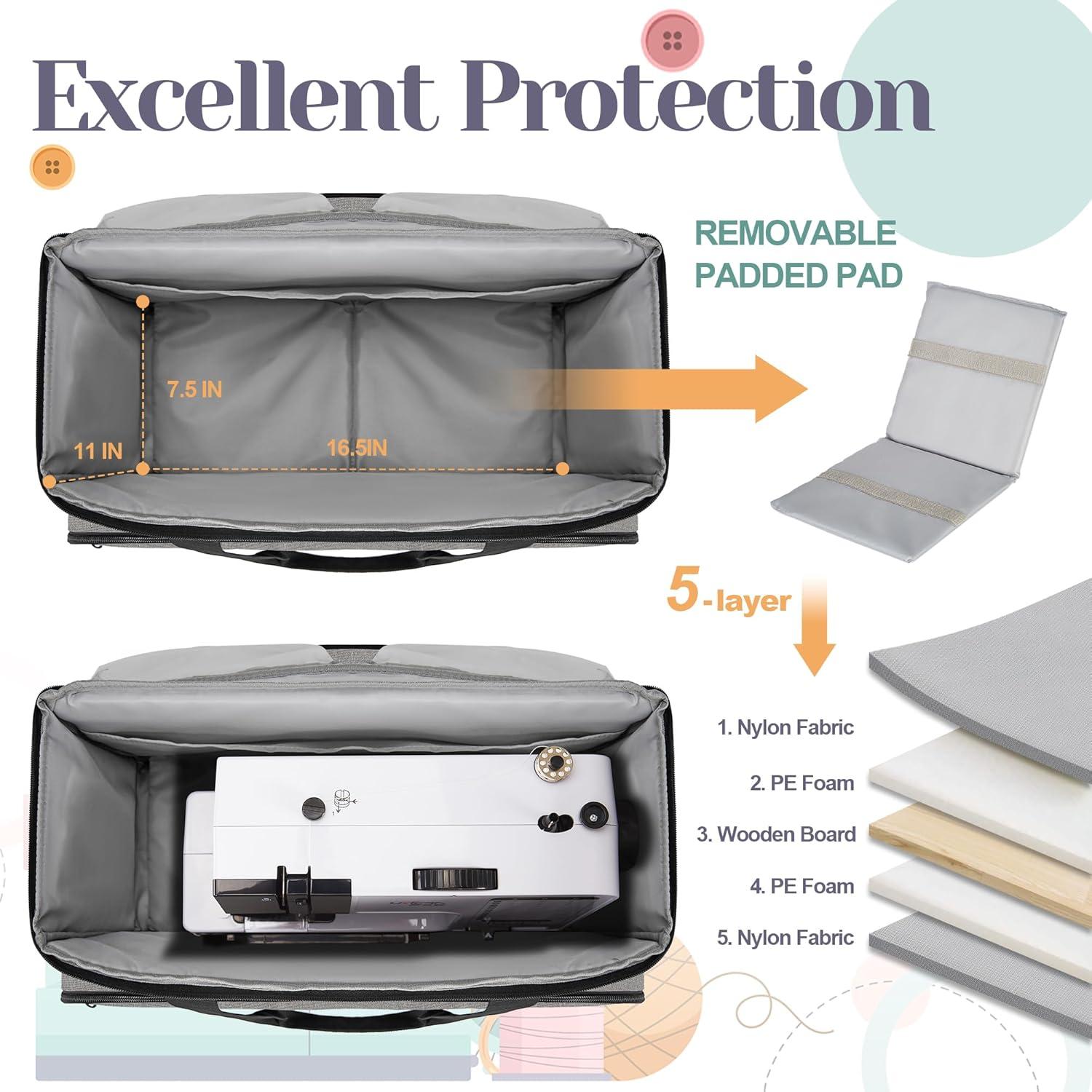 Funda para Máquina de Coser Golkcurx Gris con Almohadilla