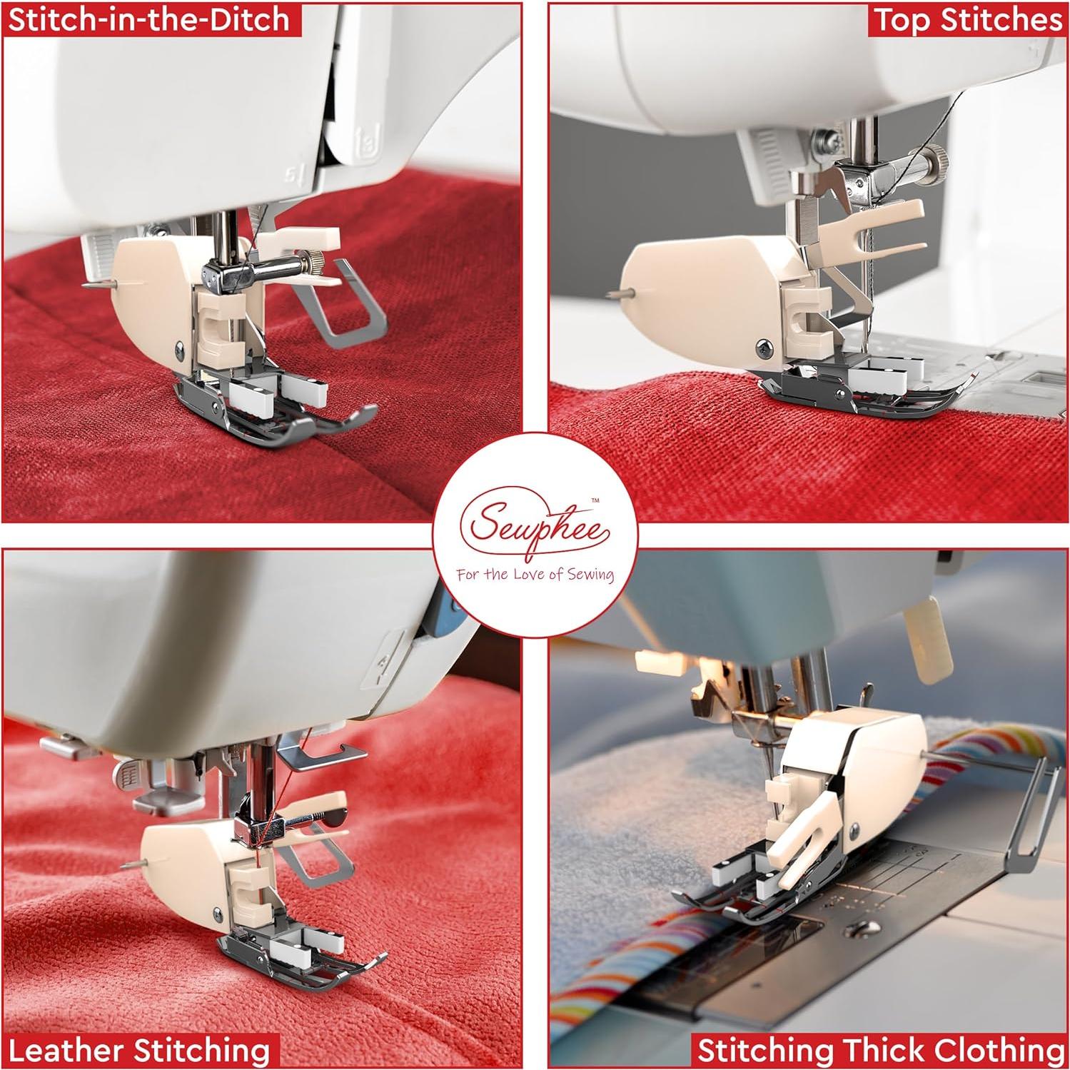 Pie de Cama Abierto Sewphee + Pie de Acolchado 6 mm - Compatible con Máquinas de Coser