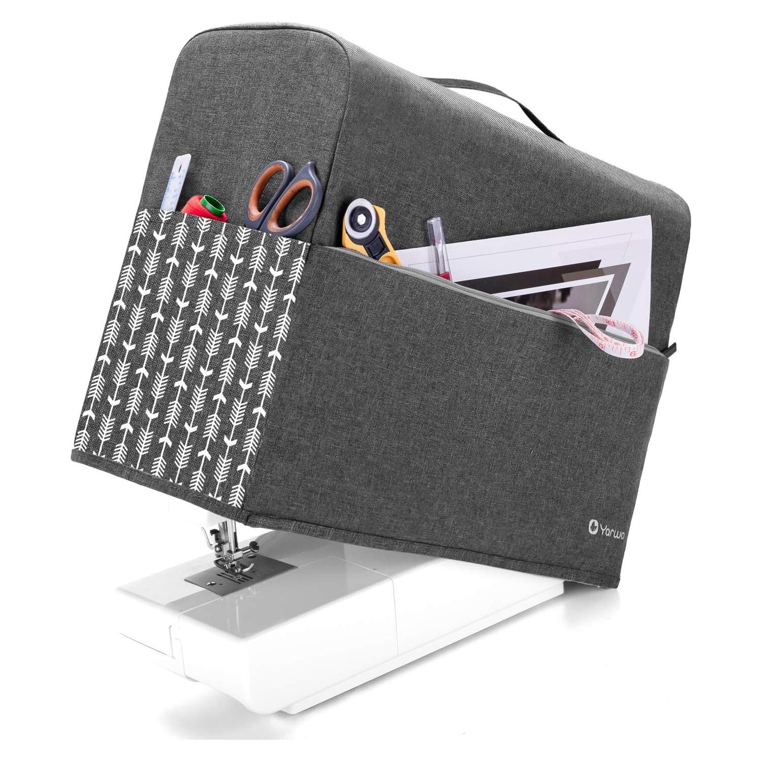 Funda para máquina de coser Yarwo gris con flecha 43x20x33cm
