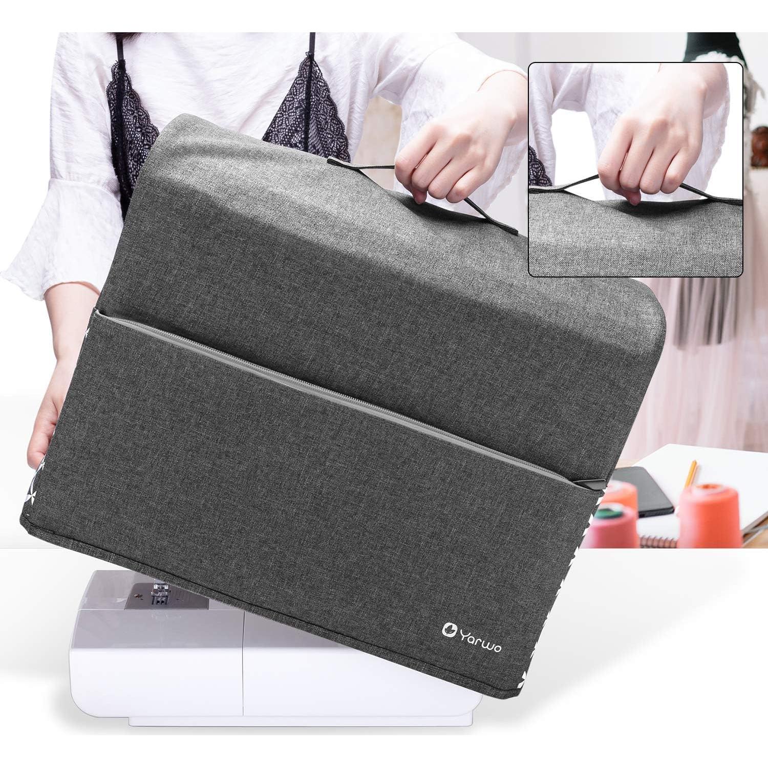 Funda para máquina de coser Yarwo gris con flecha 43x20x33cm