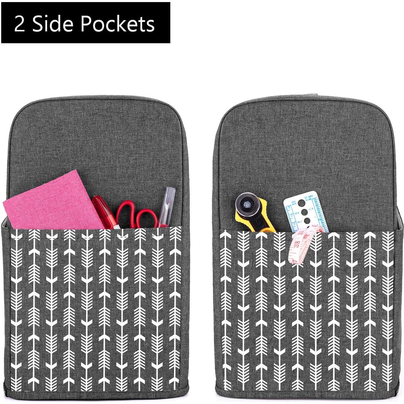 Funda para máquina de coser Yarwo gris con flecha 43x20x33cm