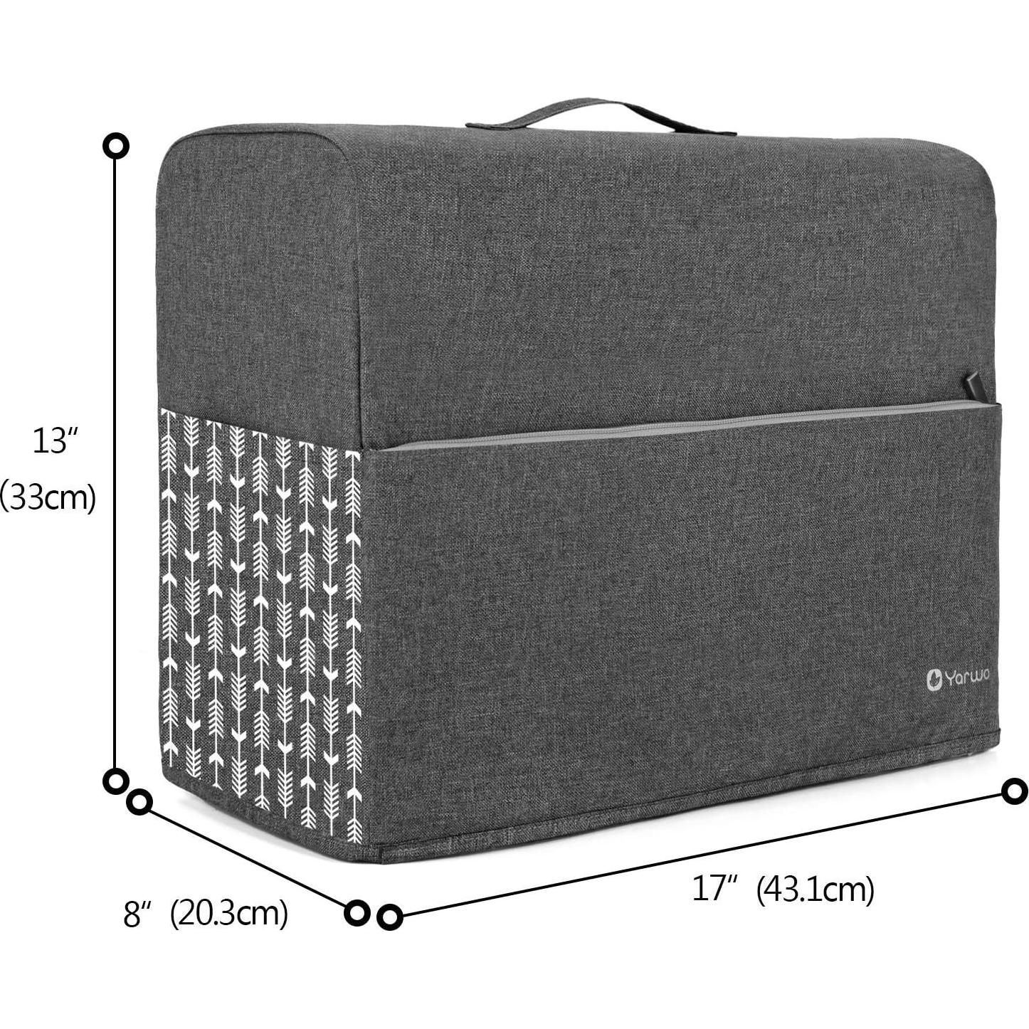 Funda para máquina de coser Yarwo gris con flecha 43x20x33cm