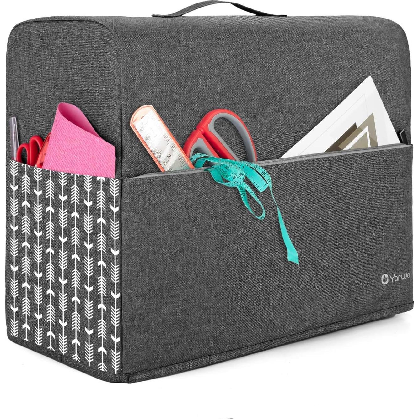 Funda para máquina de coser Yarwo gris con flecha 43x20x33cm