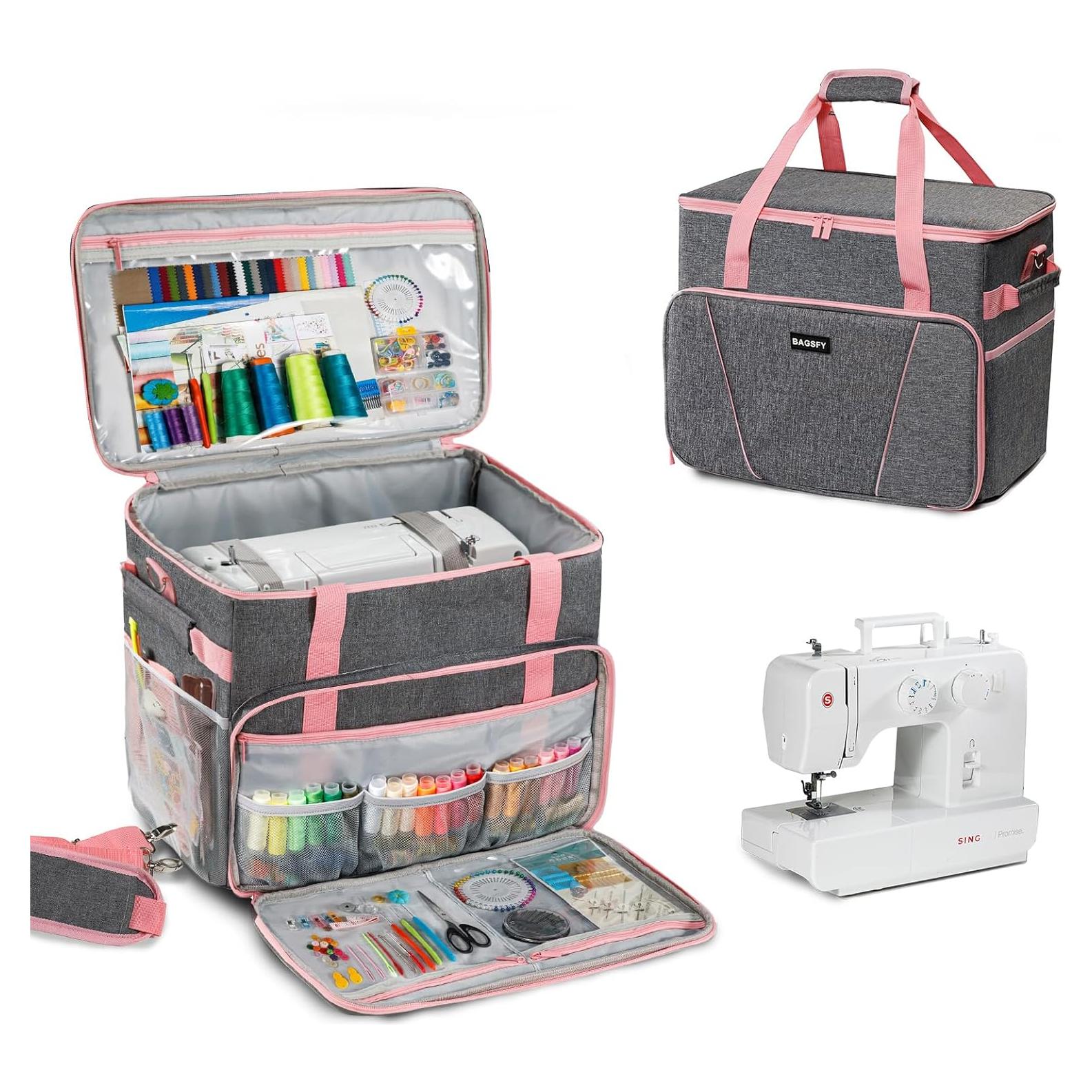 Funda de Transporte para Máquina de Coser BAGSFY Rosa 41.91x25.4x33.02 cm