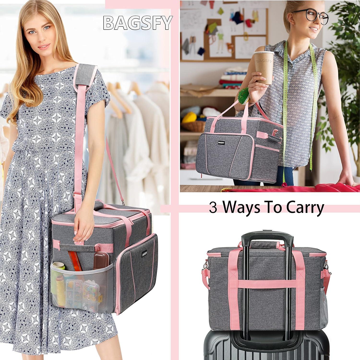 Funda de Transporte para Máquina de Coser BAGSFY Rosa 41.91x25.4x33.02 cm