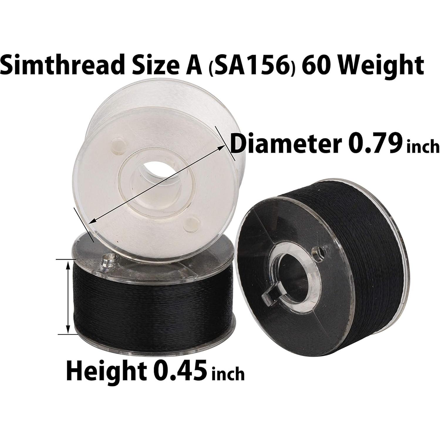 Hilo de Bobina Preenrollado Simthread 25pcs 60WT Blanco y Negro