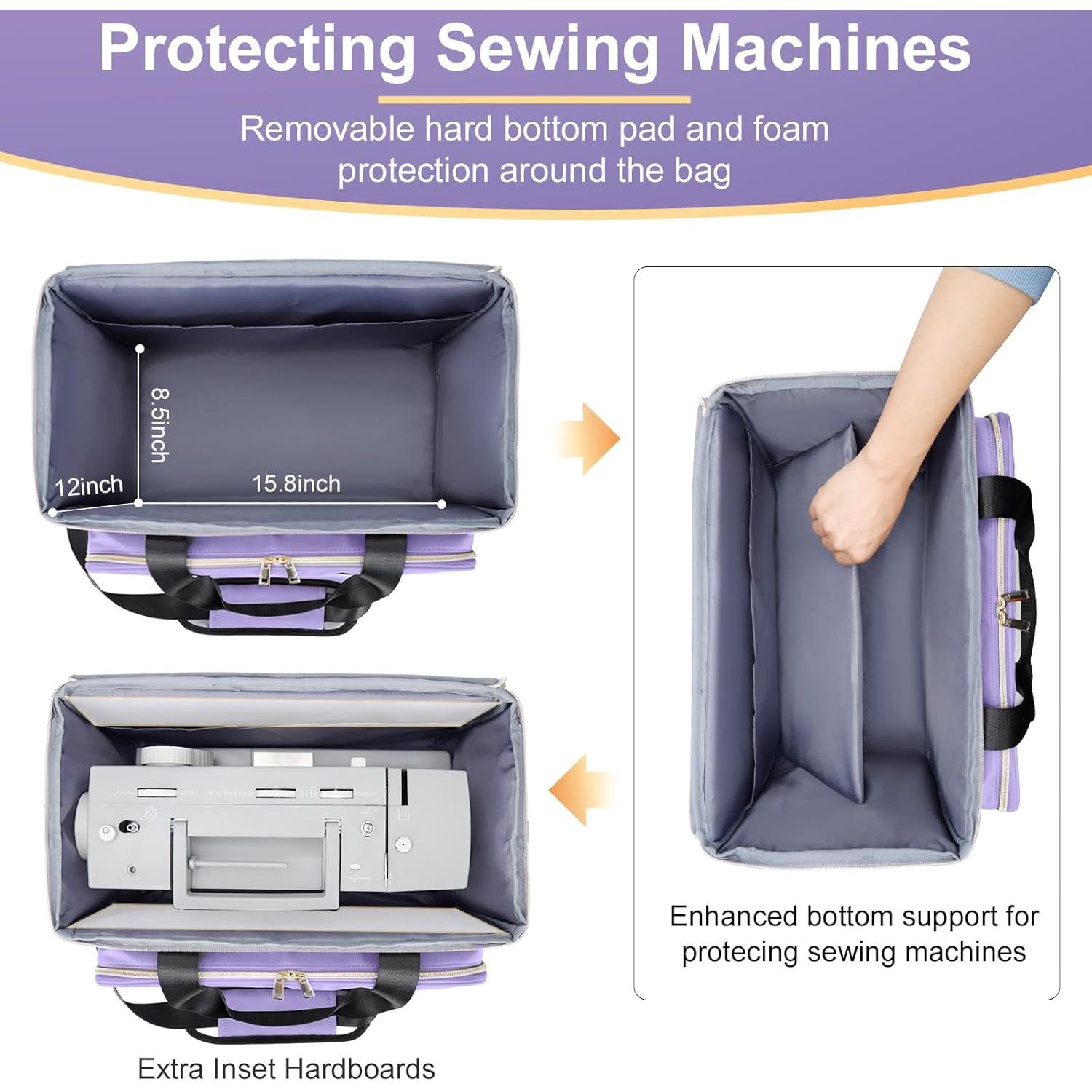 Funda para Máquina de Coser Nylon Morado con Almacenamiento