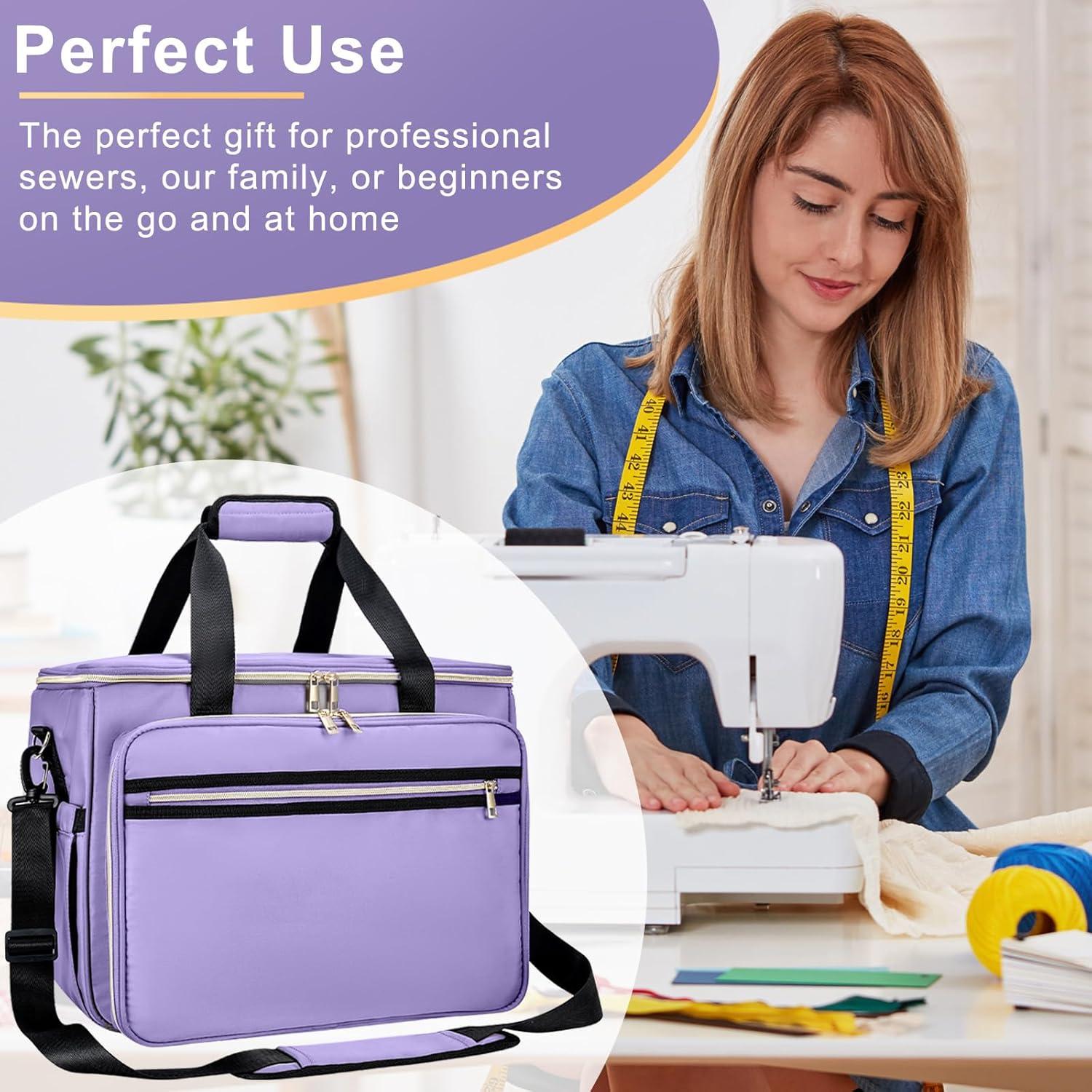 Funda para Máquina de Coser Nylon Morado con Almacenamiento