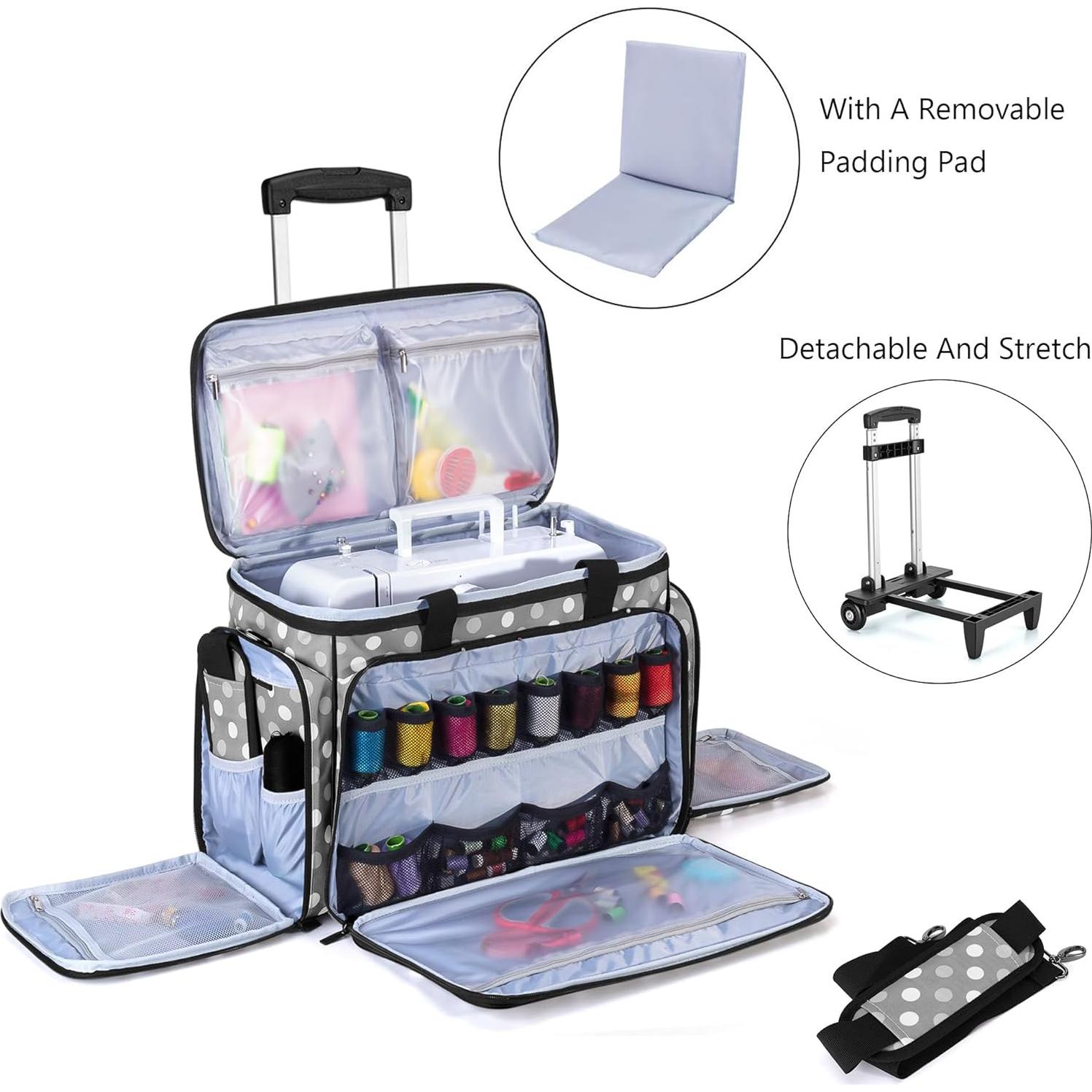 Funda para Máquina de Coser LUXJA con Carro Desmontable Gris