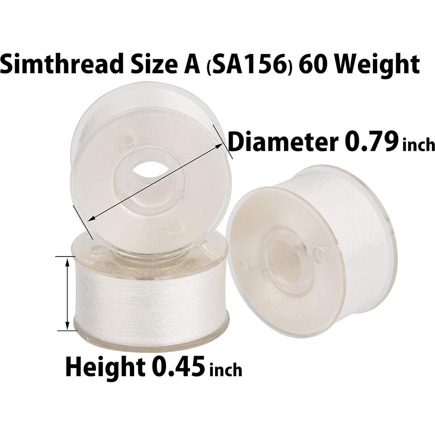 Hilos de Bordado Pre-enrollados Simthread 144pcs 60wt Blanco