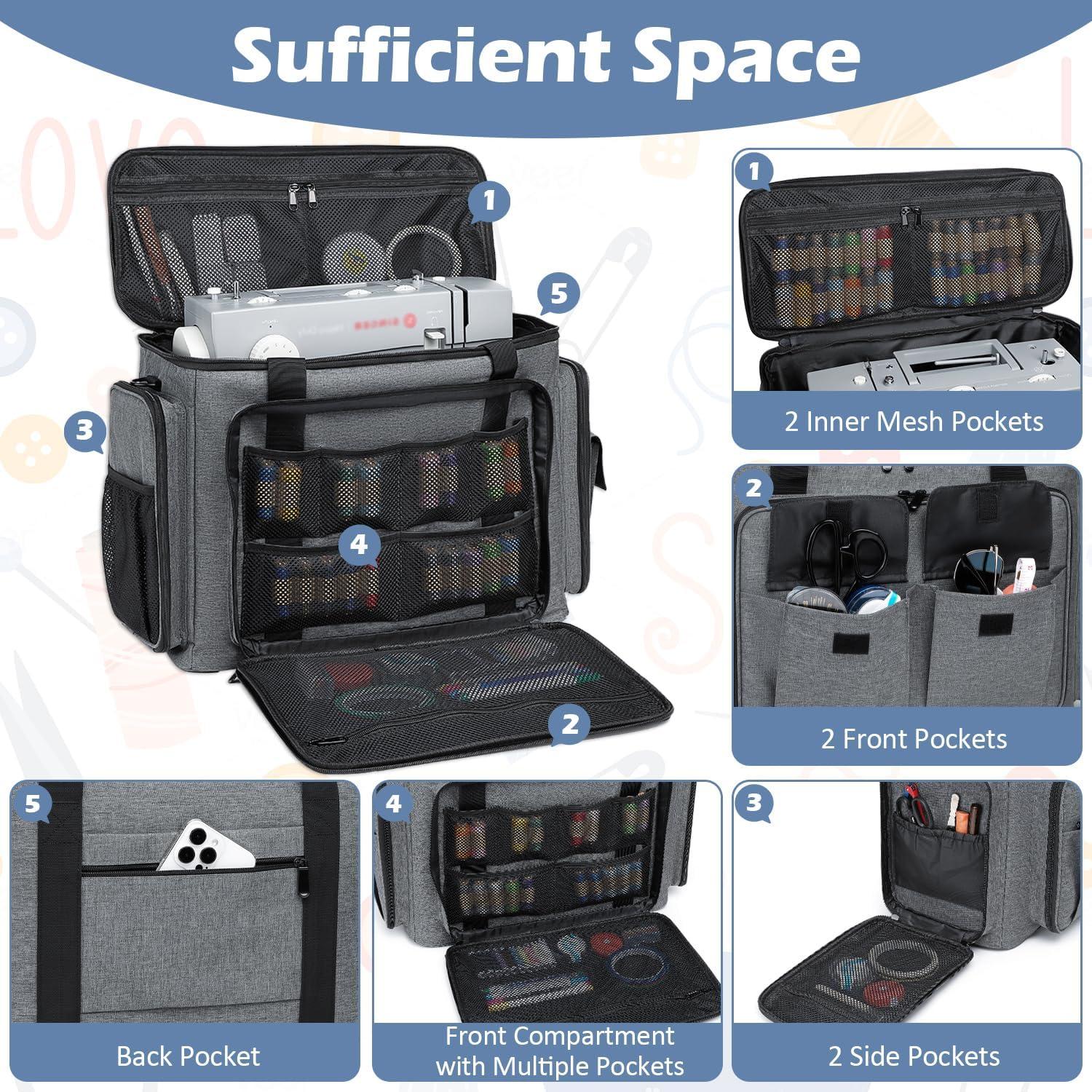 Funda para Máquina de Coser SLINRKE con Ruedas y Bolsillos