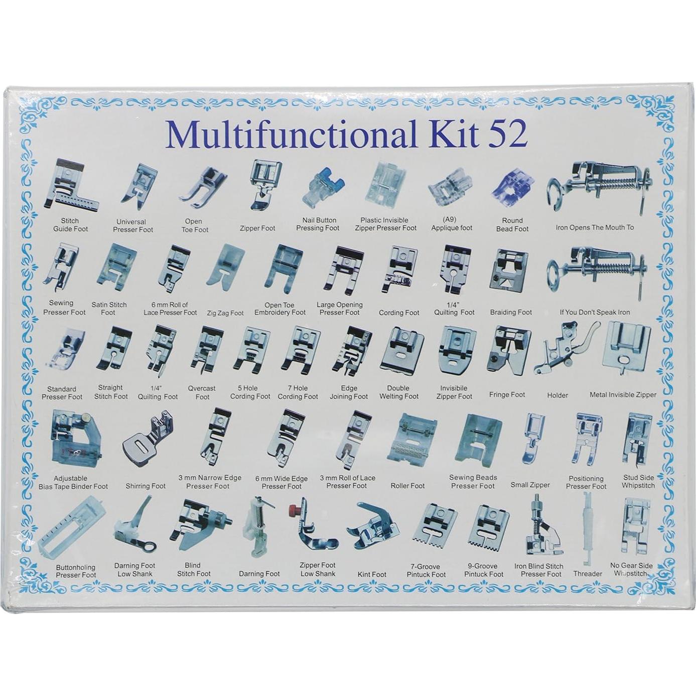 Juego de 52 PIES Prensatelas Universal Bajo Shank STORMSHOPPING