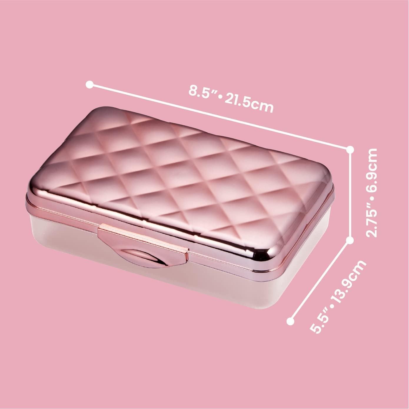 Estuche Académico Amax Oro Rosa Caja Dura para Lápices