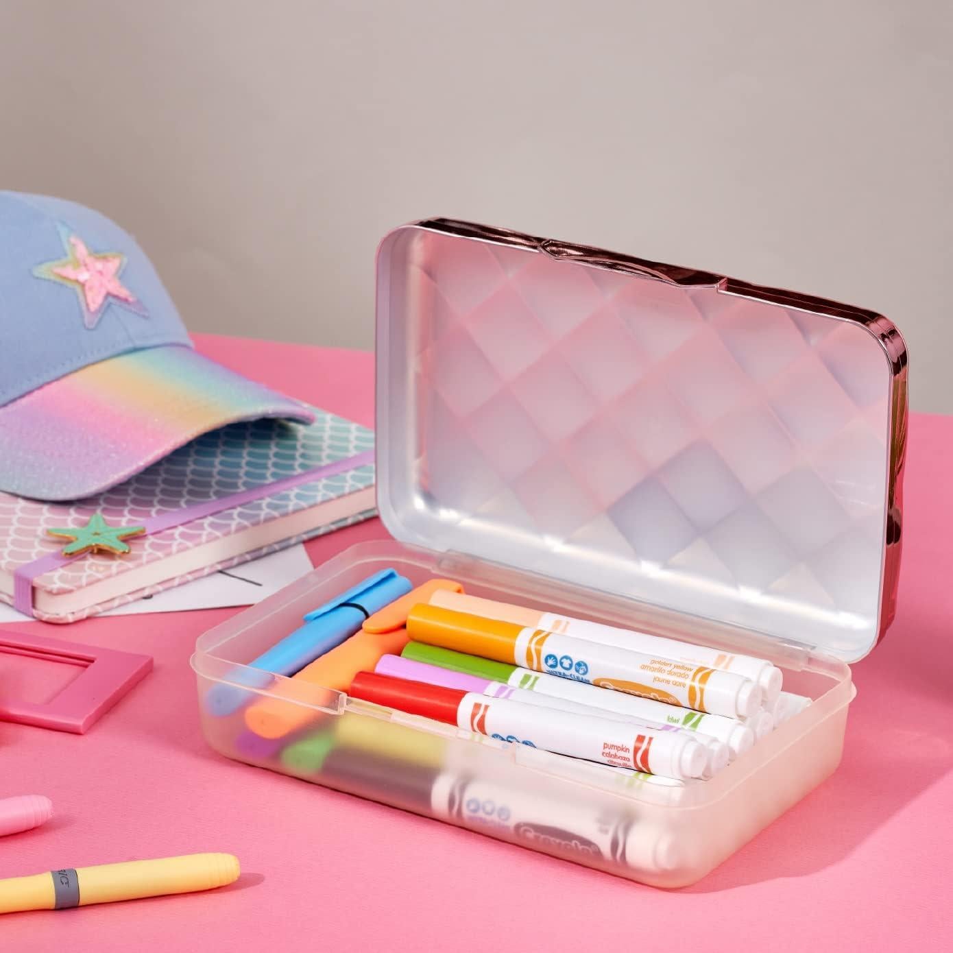 Estuche Académico Amax Oro Rosa Caja Dura para Lápices