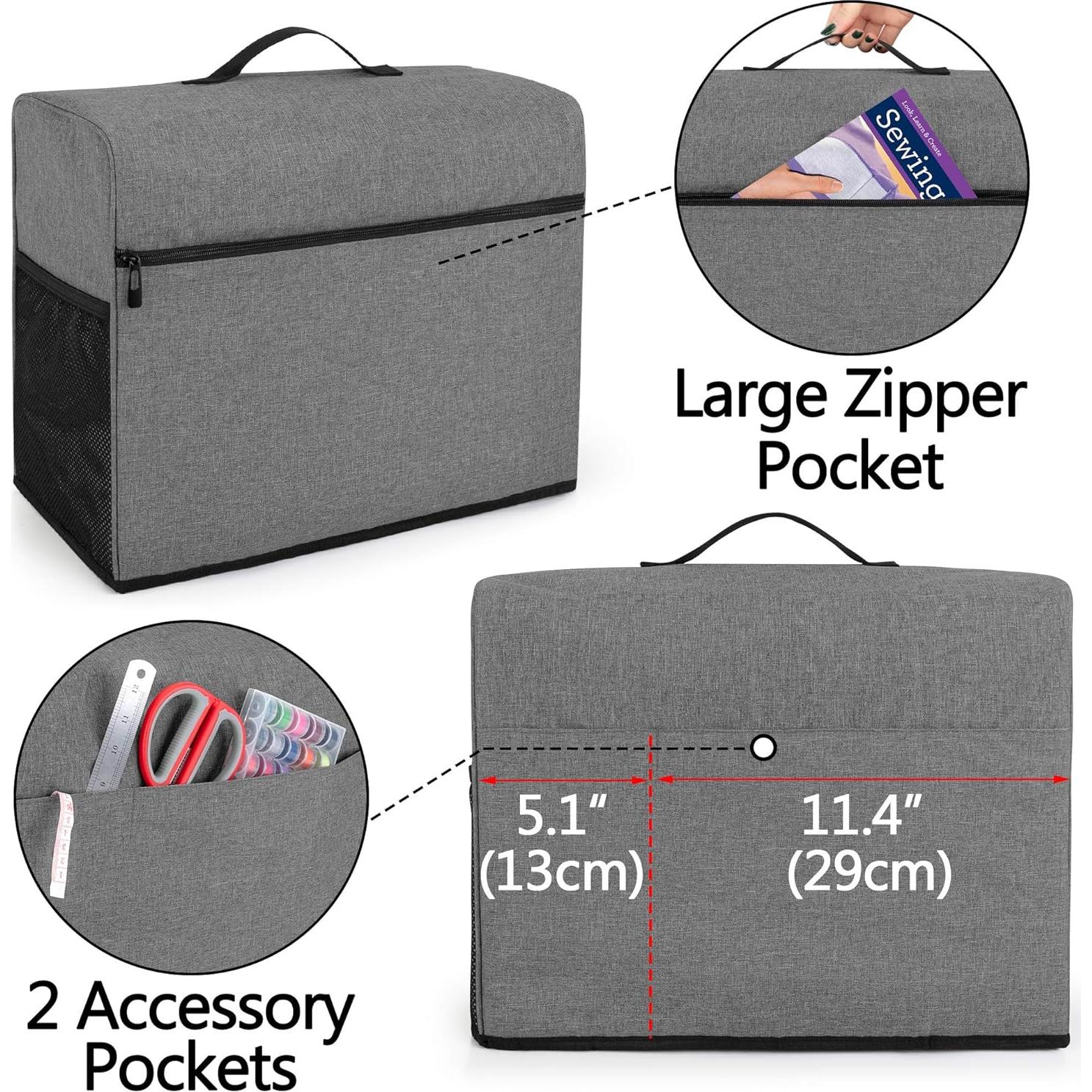 Funda Protectora CURMIO para Máquina de Coser Gris 42x20.6x33.4cm