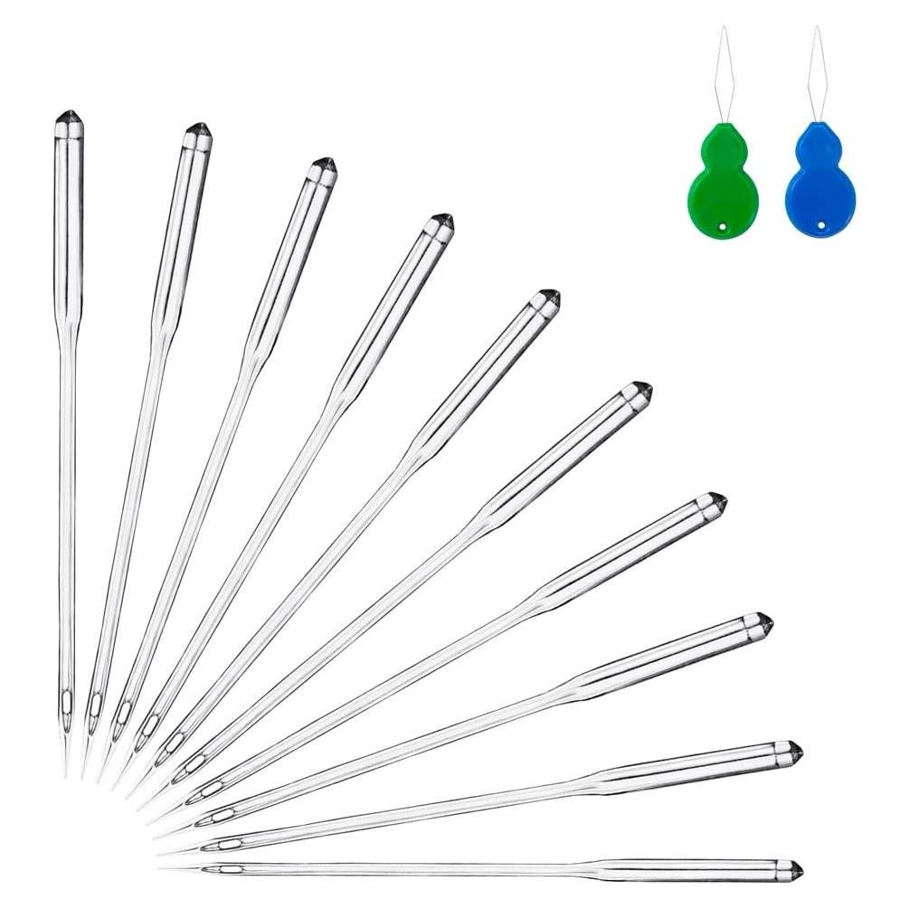 50 Agujas de Coser Universales Singer Brother con Enhebradores