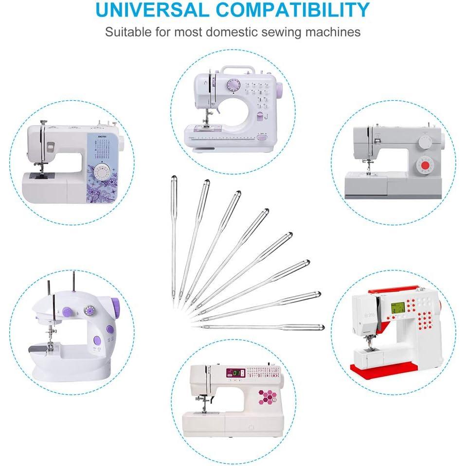 50 Agujas de Coser Universales Singer Brother con Enhebradores