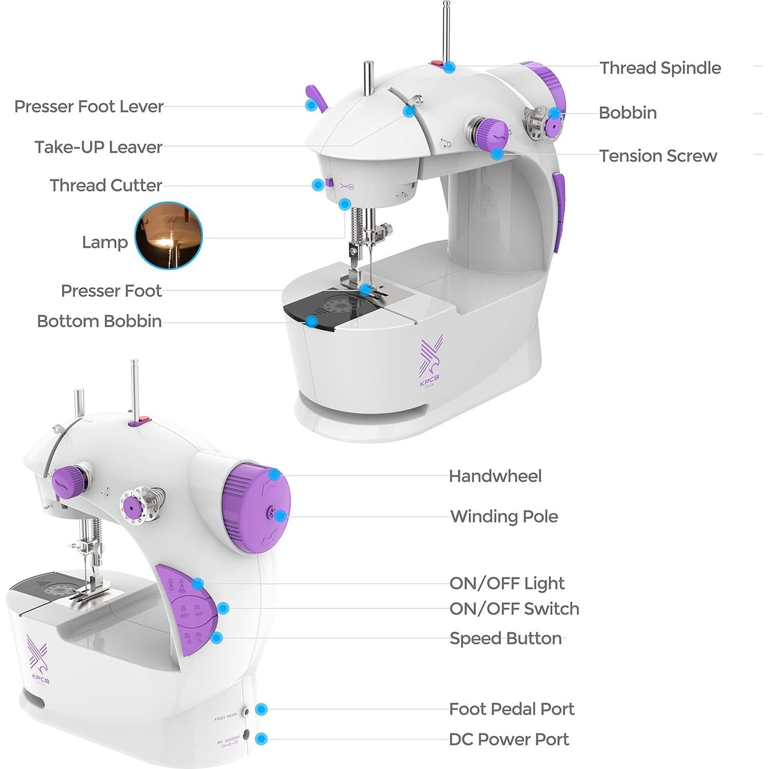Máquina de Coser KPCB Tech FHSM-201 Mini para Principiantes