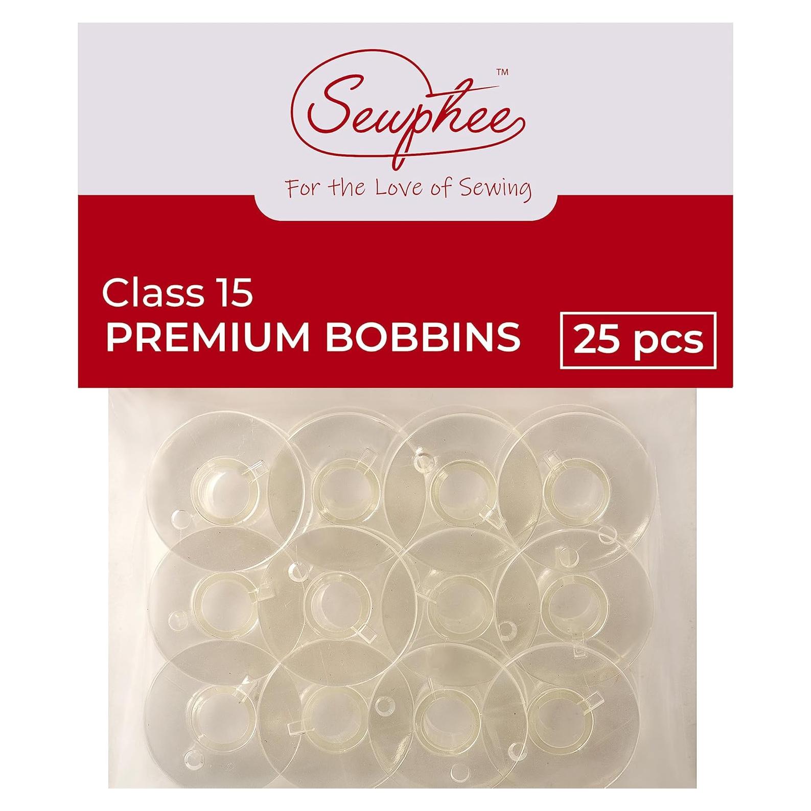 25pcs Premium Class 15 Bobbins – Fits Janome HD3000, Brother, Elna & Kenmore - Compatible with Janome Sewing Machine Accessories, Plastic Bobbins for Sewing Machine, Supplies for Quilters & Hobbyists