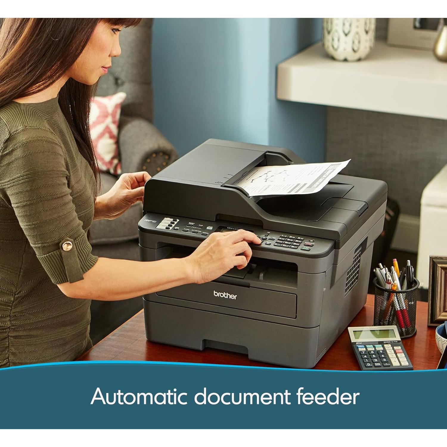 Monochrome Laser Printer, MFCL2710DW, Wireless Networking, Duplex Printing, Includes 4 Month Refresh Subscription Trial and Amazon Dash Replenishment Ready