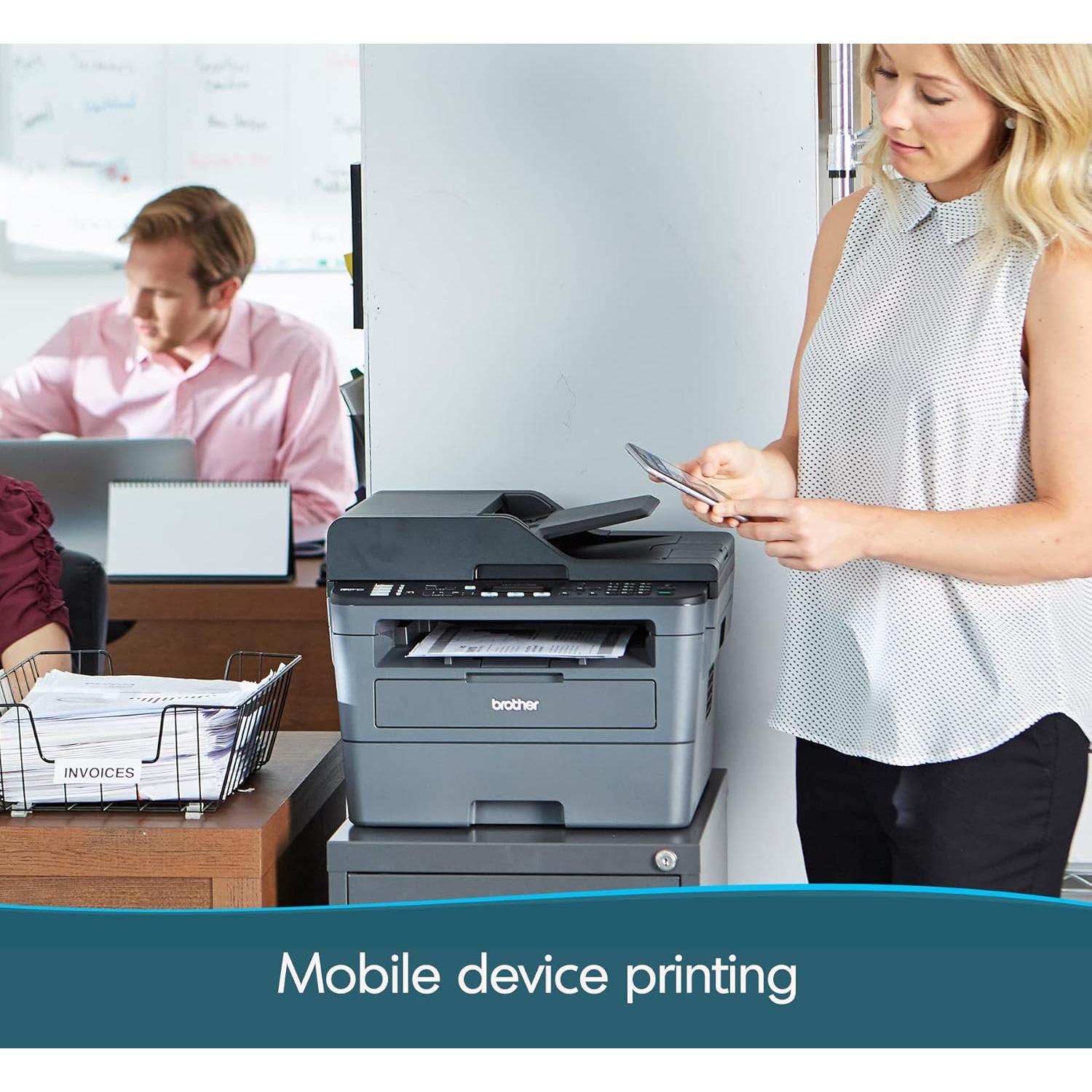 Monochrome Laser Printer, MFCL2710DW, Wireless Networking, Duplex Printing, Includes 4 Month Refresh Subscription Trial and Amazon Dash Replenishment Ready