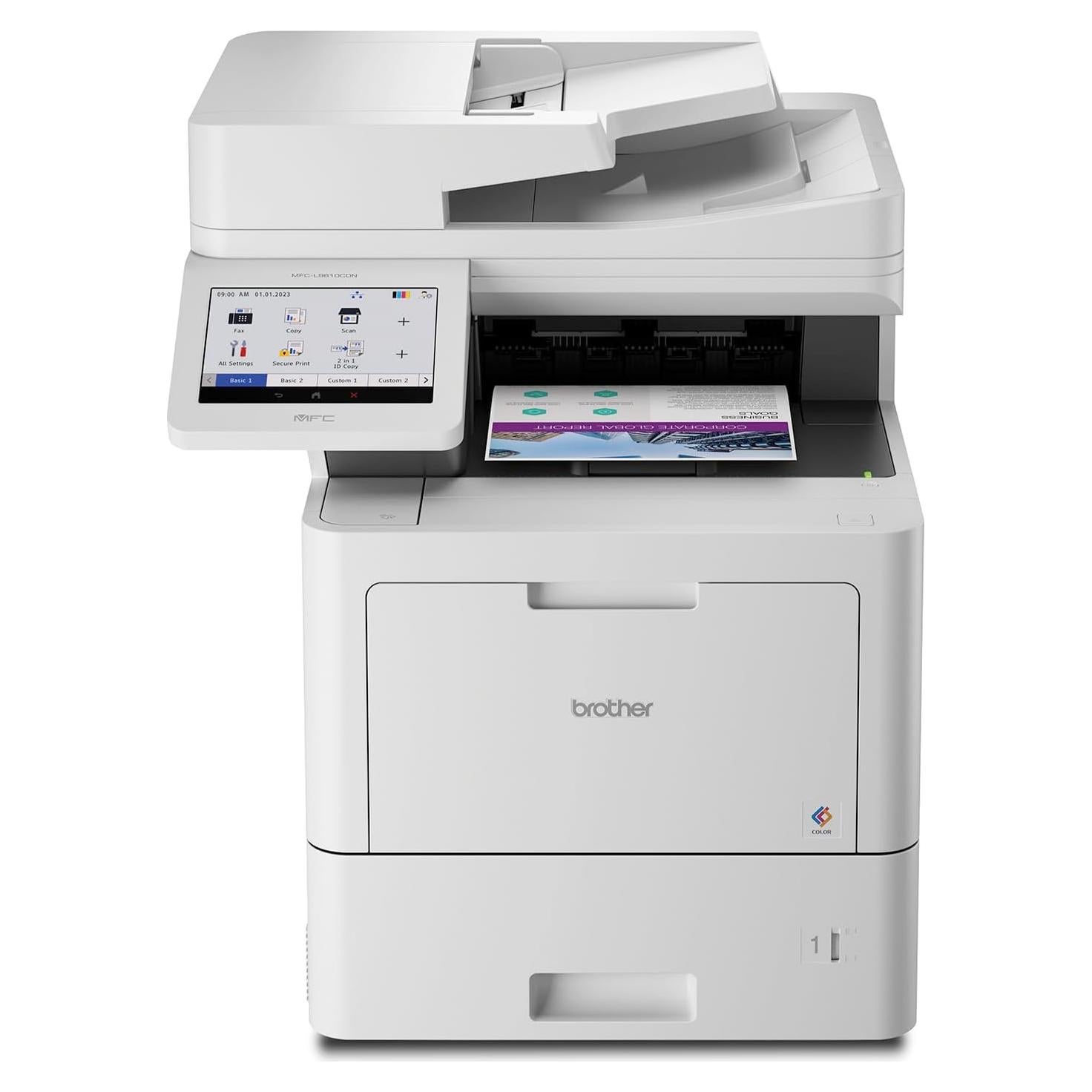 MFC‐L9610CDN Enterprise Color Laser All‐in‐One Printer with Fast Printing, Large Paper Capacity, and Advanced Security Features, White