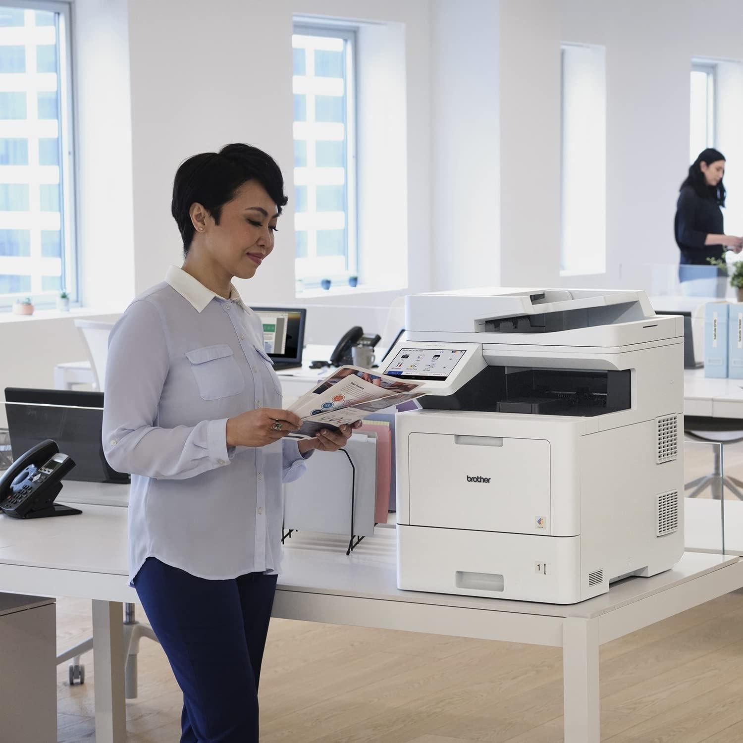 MFC‐L9610CDN Enterprise Color Laser All‐in‐One Printer with Fast Printing, Large Paper Capacity, and Advanced Security Features, White