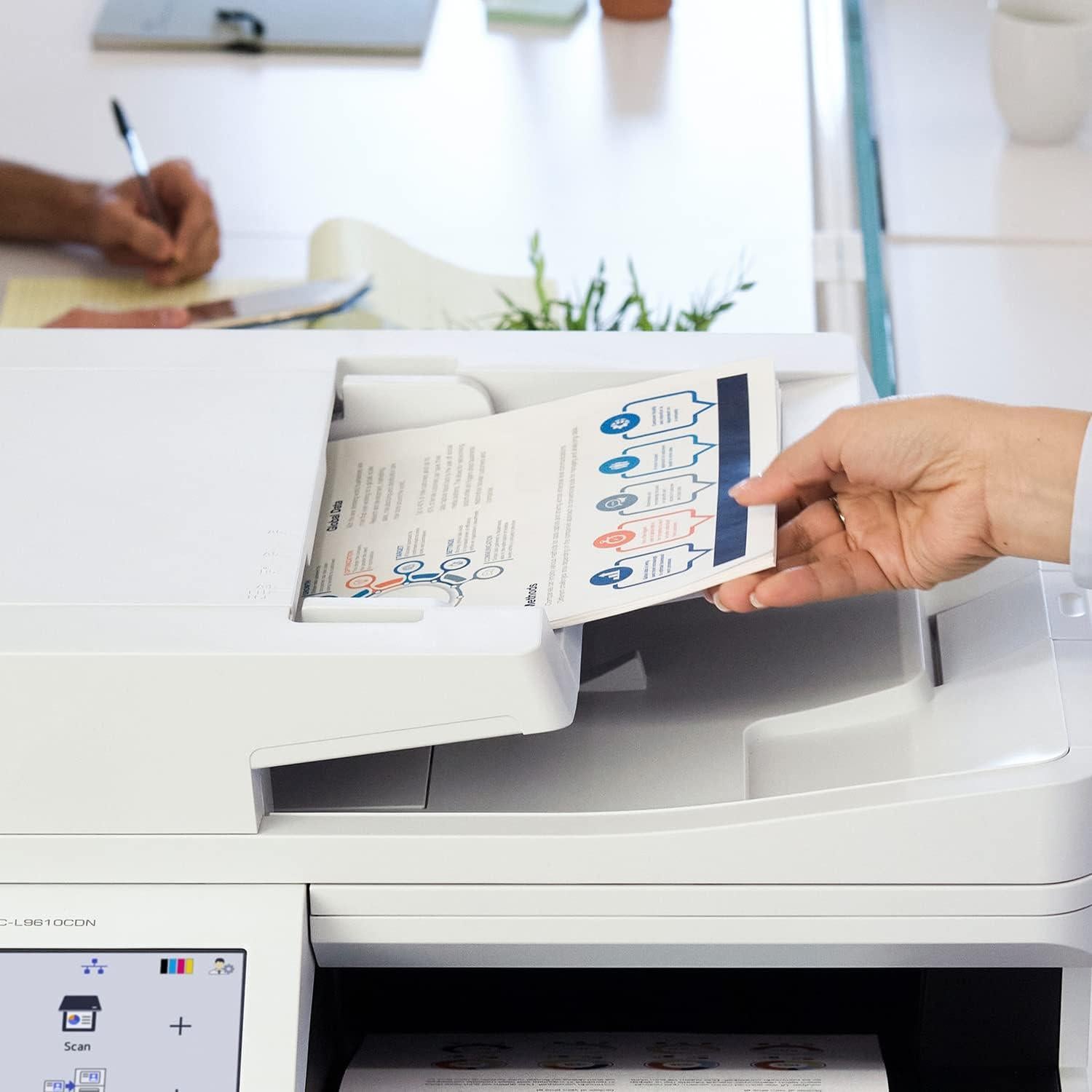 MFC‐L9610CDN Enterprise Color Laser All‐in‐One Printer with Fast Printing, Large Paper Capacity, and Advanced Security Features, White