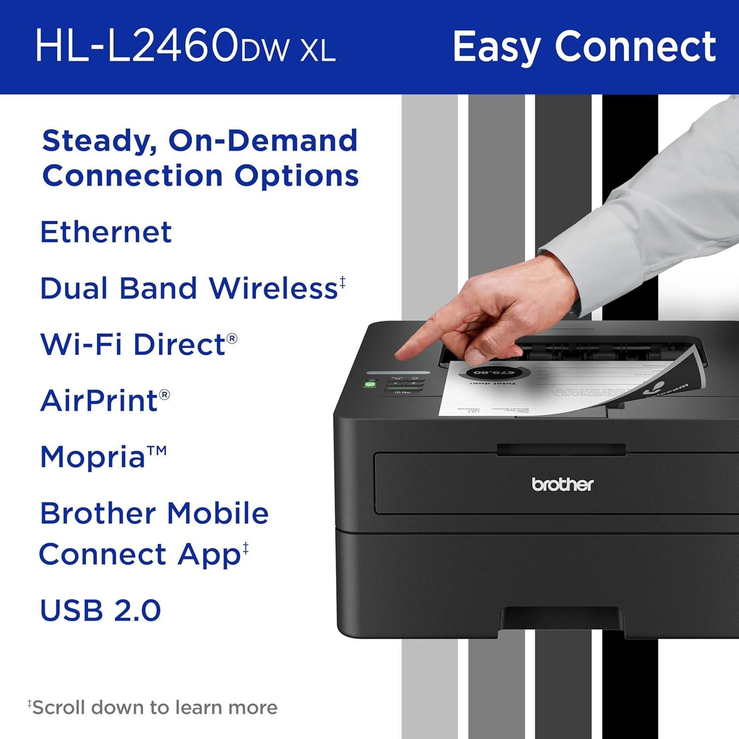 Impresora láser monocromática Brother HL-L2460DW XL - 4200 páginas