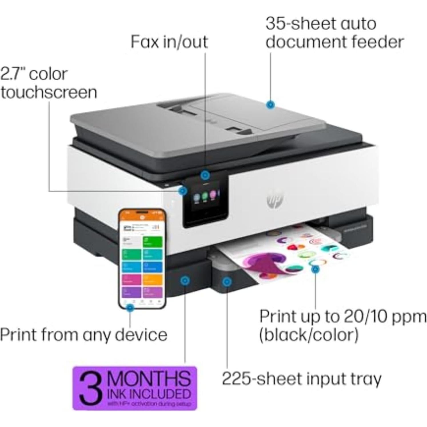 Impresora Multifuncional HP OfficeJet Pro 8135e Inalámbrica