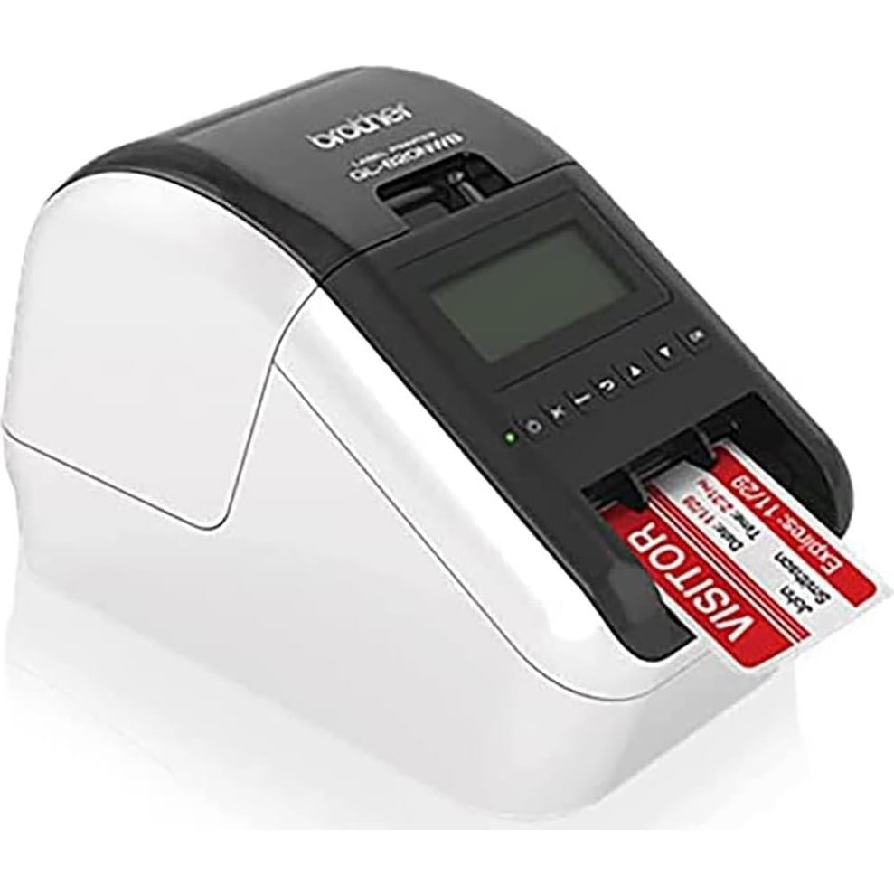 Brother QL-820NWB Professional Ultra Flexible Label Printer with WiFi, Ethernet and Bluetooth Connectivity - 110 Labels Per Minute, 300 x 600 dpi, Auto Cut, Includes 1 Roll of 400 Address Labels