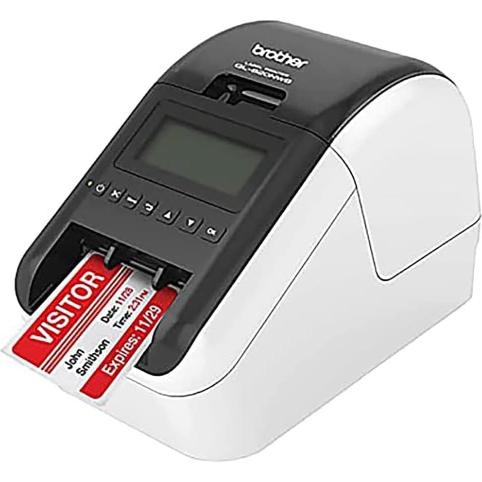 Brother QL-820NWB Professional Ultra Flexible Label Printer with WiFi, Ethernet and Bluetooth Connectivity - 110 Labels Per Minute, 300 x 600 dpi, Auto Cut, Includes 1 Roll of 400 Address Labels