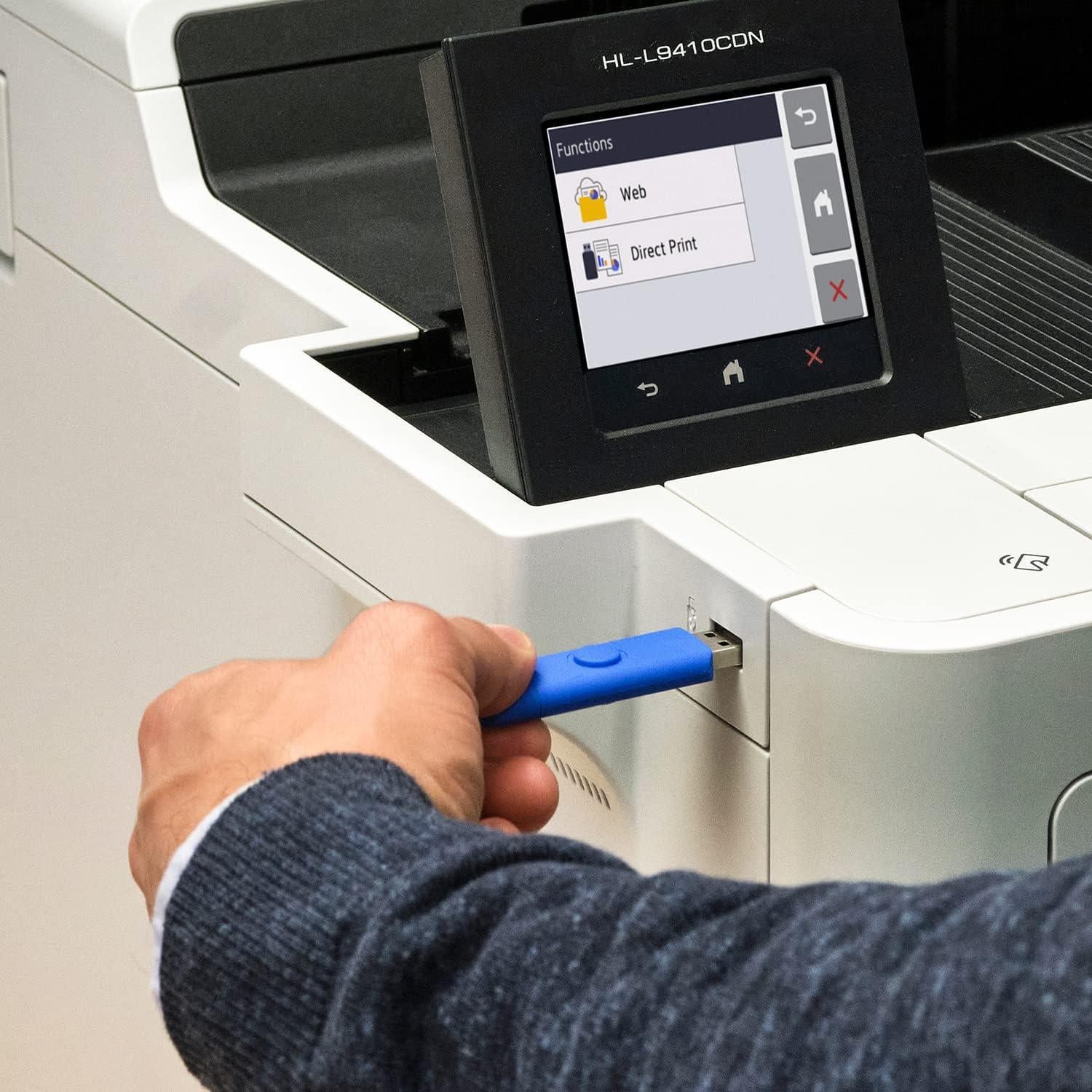 HL‐L9410CDN Enterprise Color Laser Printer with Fast Printing, Large Paper Capacity, and Advanced Security Features, White