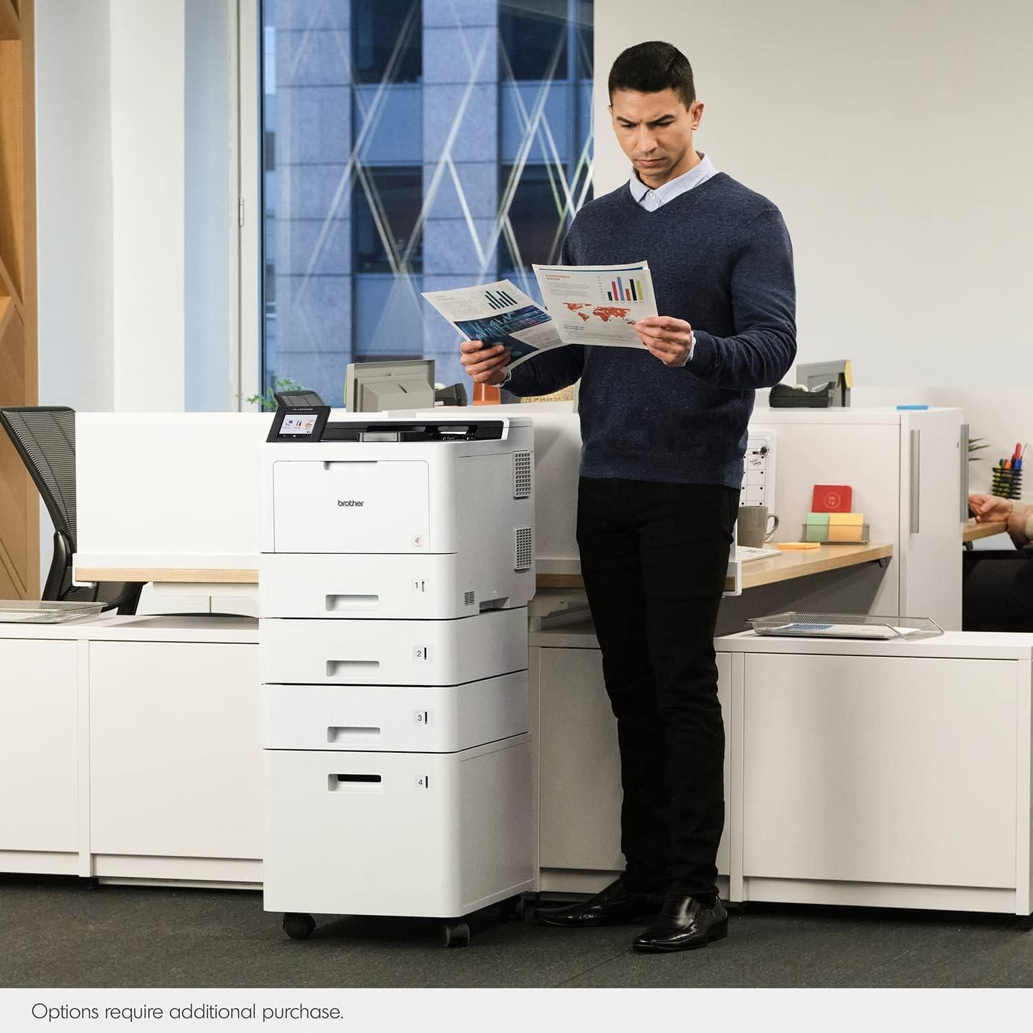 HL‐L9410CDN Enterprise Color Laser Printer with Fast Printing, Large Paper Capacity, and Advanced Security Features, White