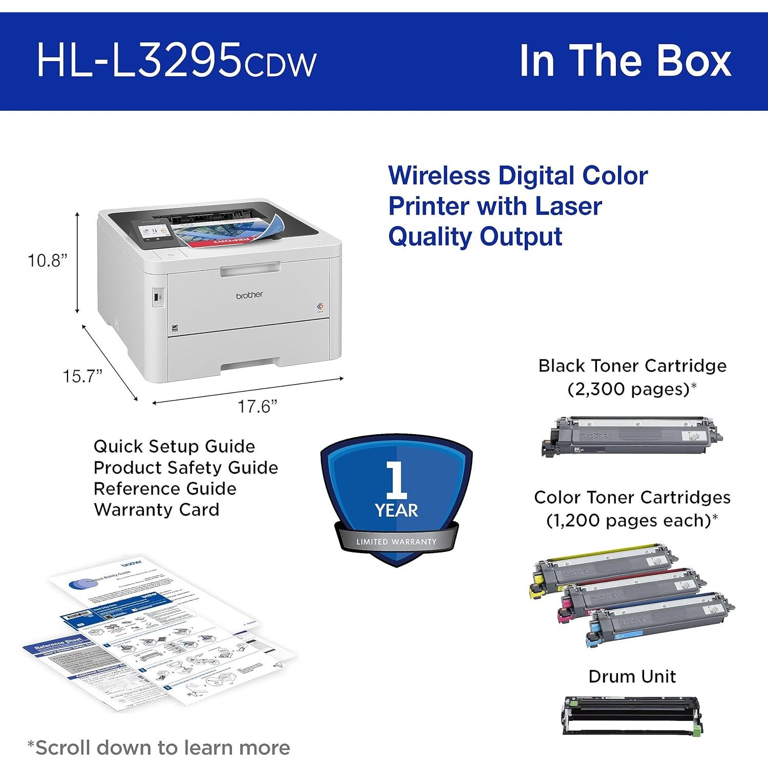 Impresora Color Inalámbrica Brother HL-L3295CDW 16.68 kg