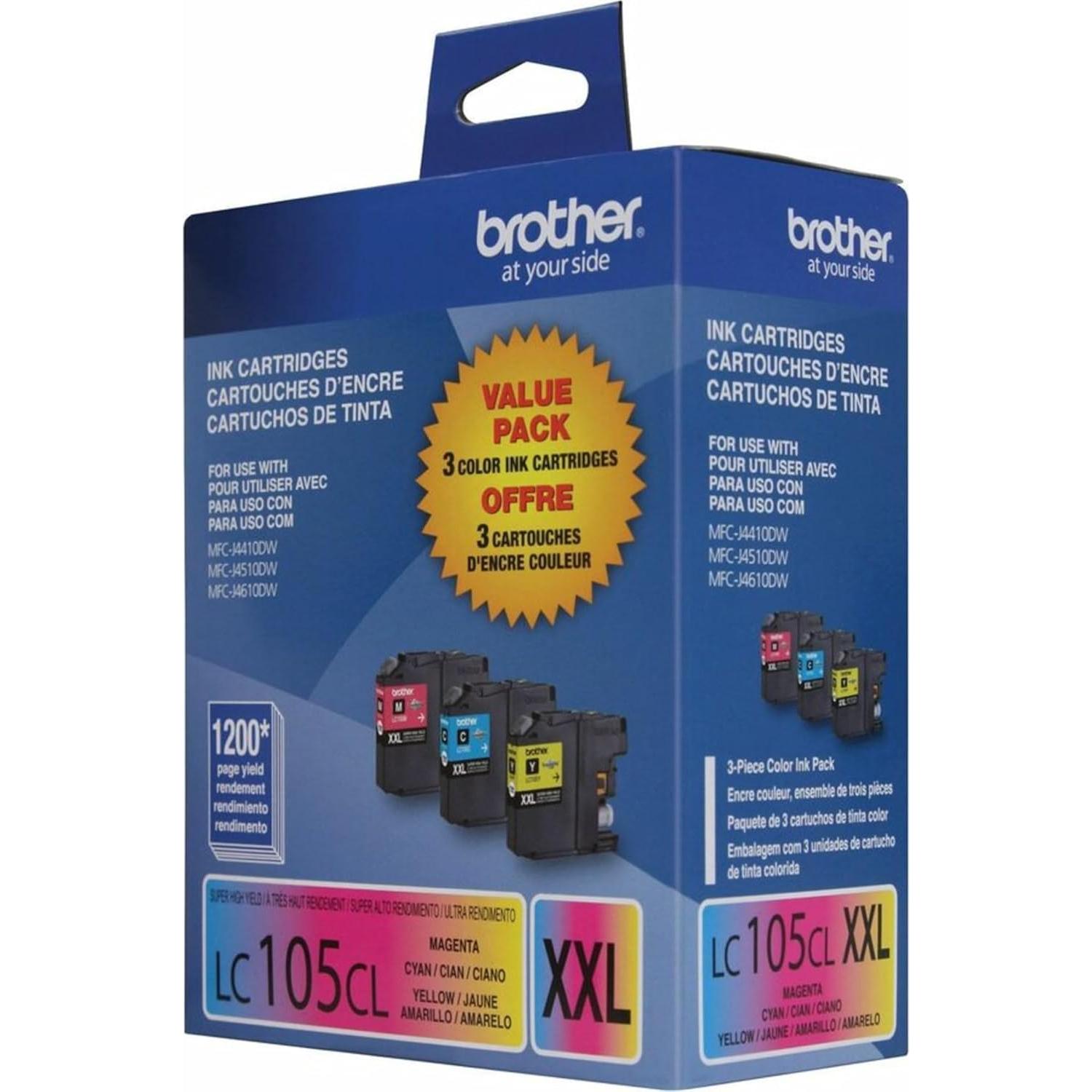 Tinta Brother LC1053PKS - Paquete de 3 Colores (Cian, Magenta, Amarillo)