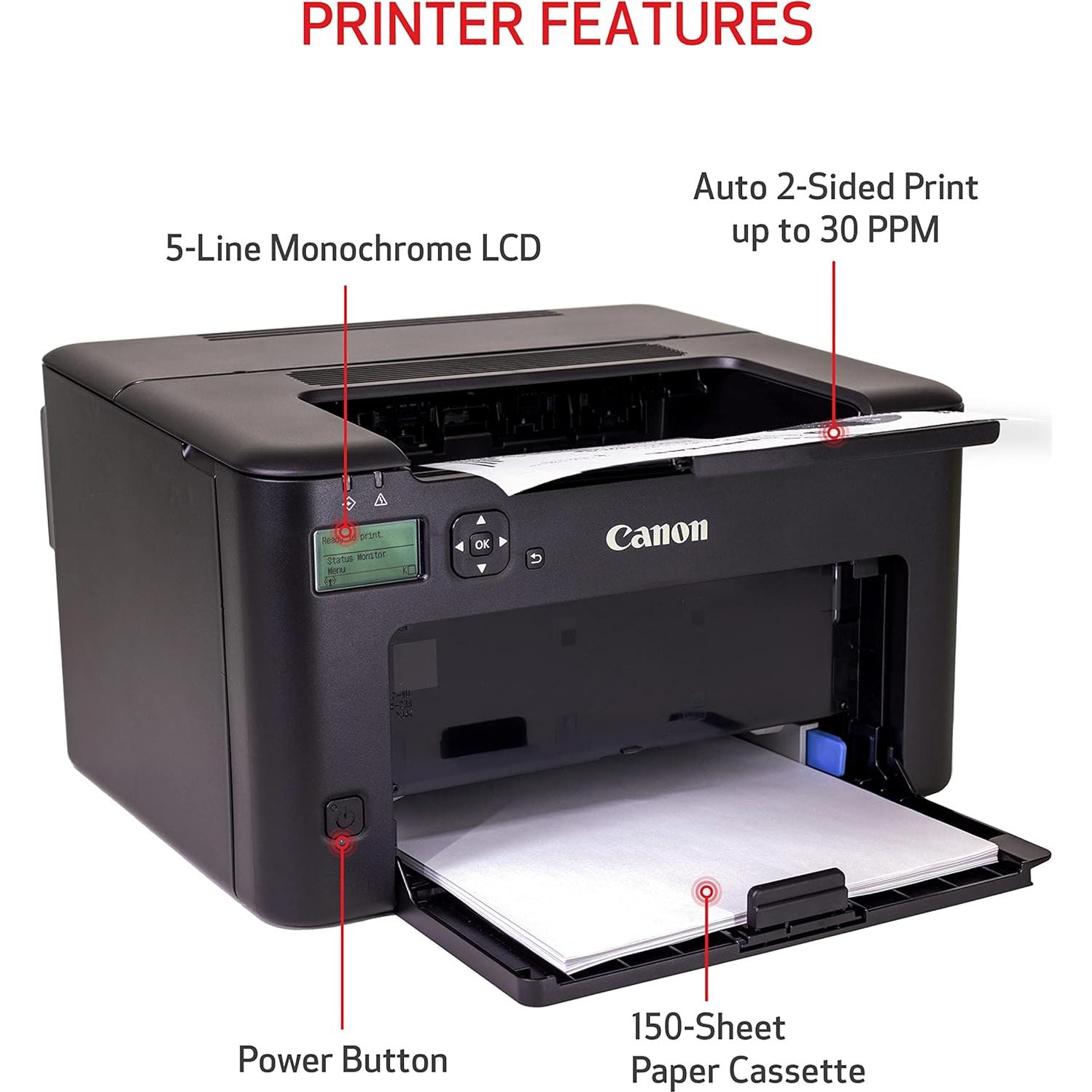 imageCLASS LBP122dw - Monochrome Duplex Wireless Laser Printer, Single Function, Home Office, Mobile Ready, 30 PPM, Black