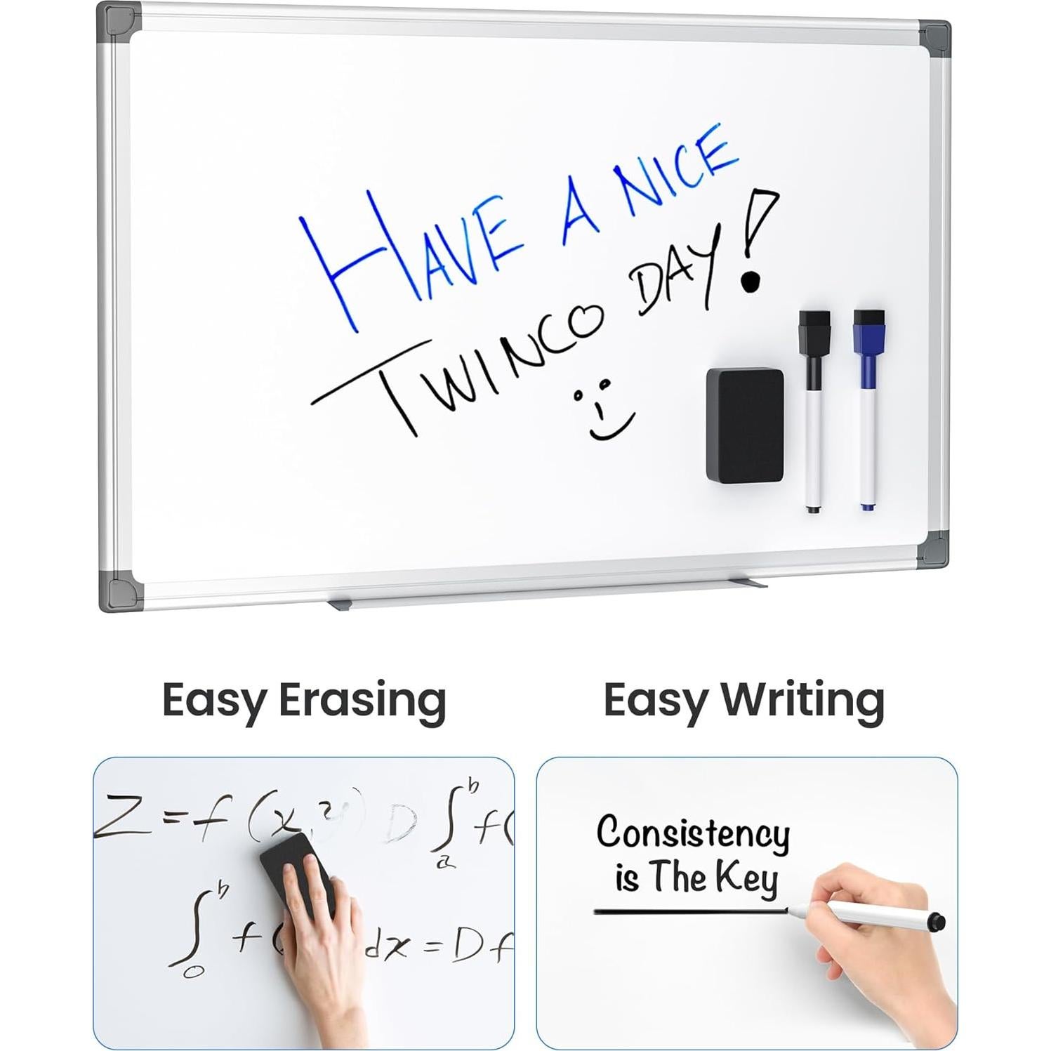 Pizarra Blanca Magnética VUSIGN 45.72x30.48cm con Accesorios