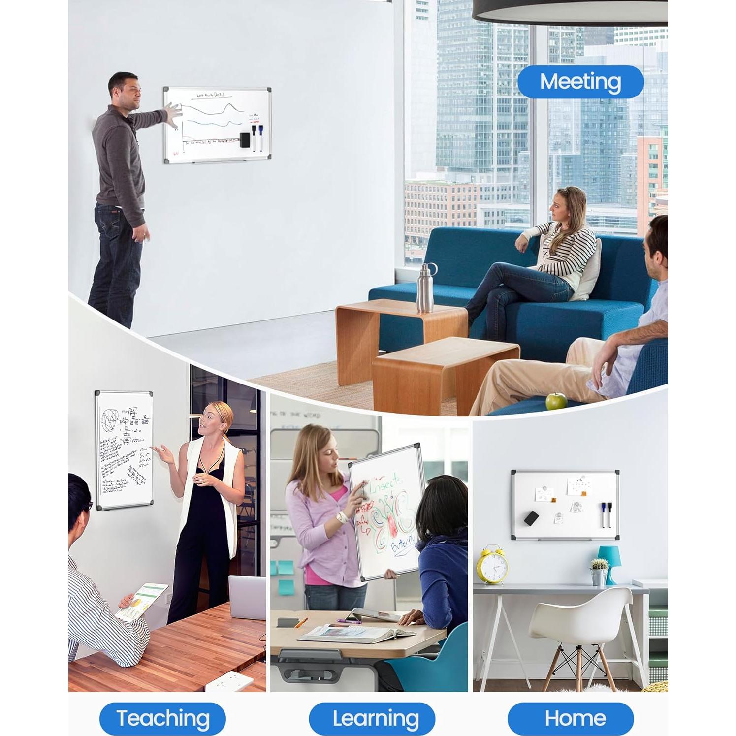 Pizarra Blanca Magnética VUSIGN 45.72x30.48cm con Accesorios