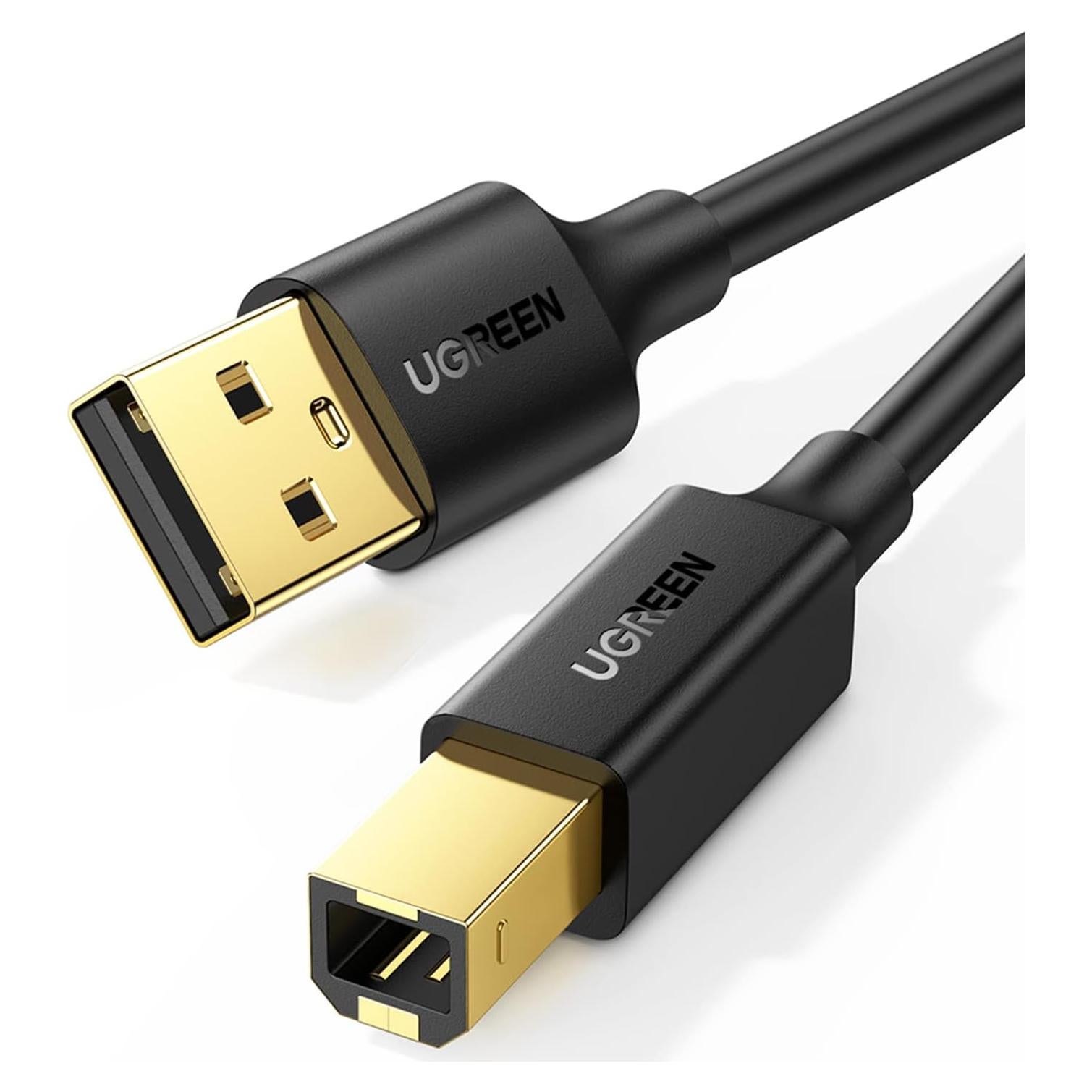 Cable USB 2.0 UGREEN A a B 1.5m Alta Velocidad para Impresoras