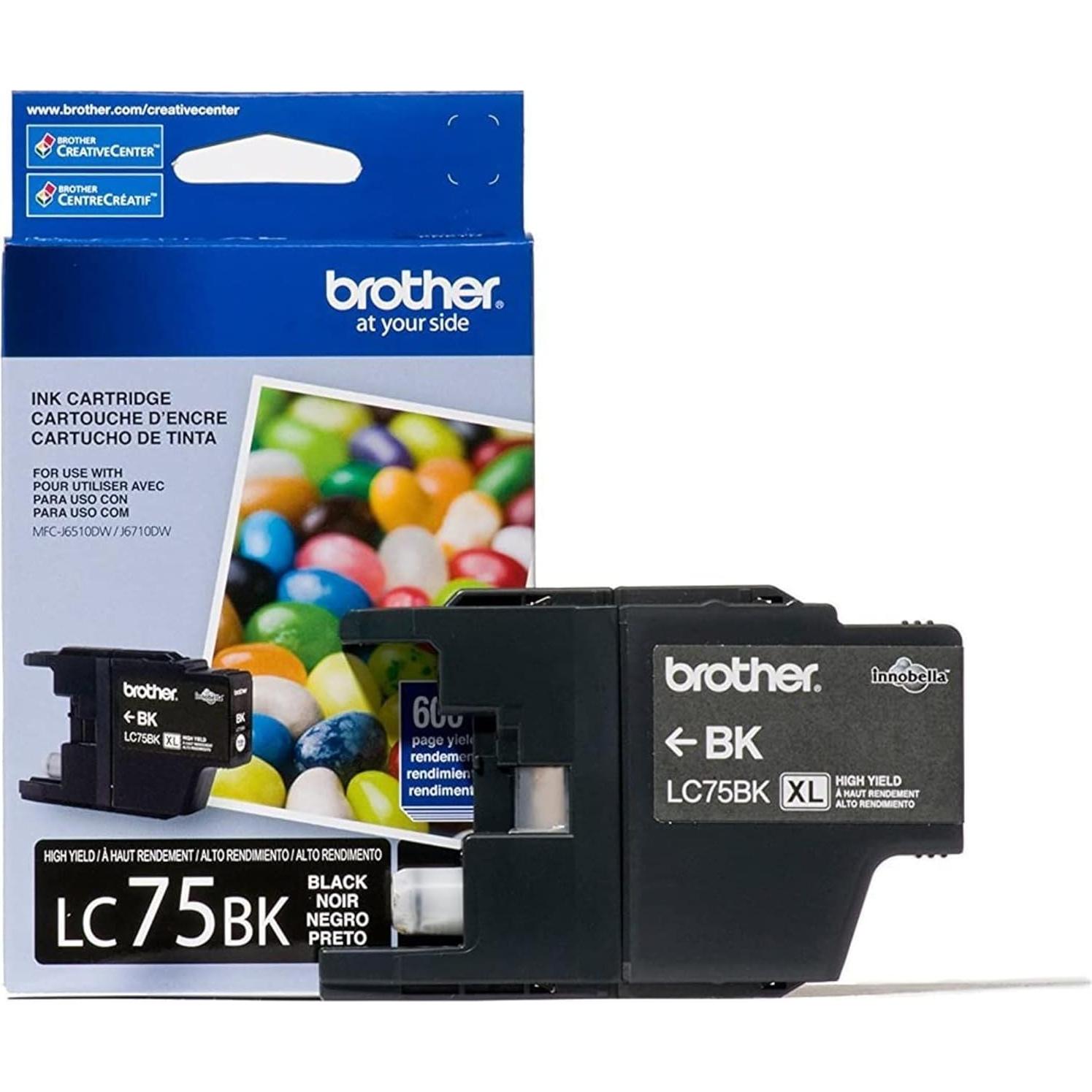 Cartuchos de Tinta Negra Brother LC-75BK Paquete de 2