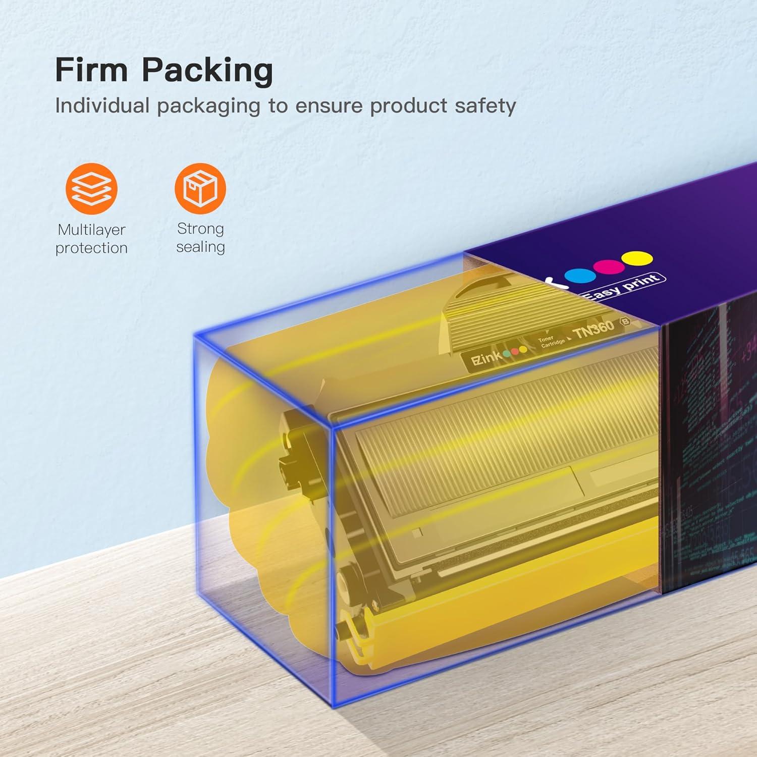 Cartucho de tóner E-Z Ink TN360 Negro para Brother - 2 Piezas