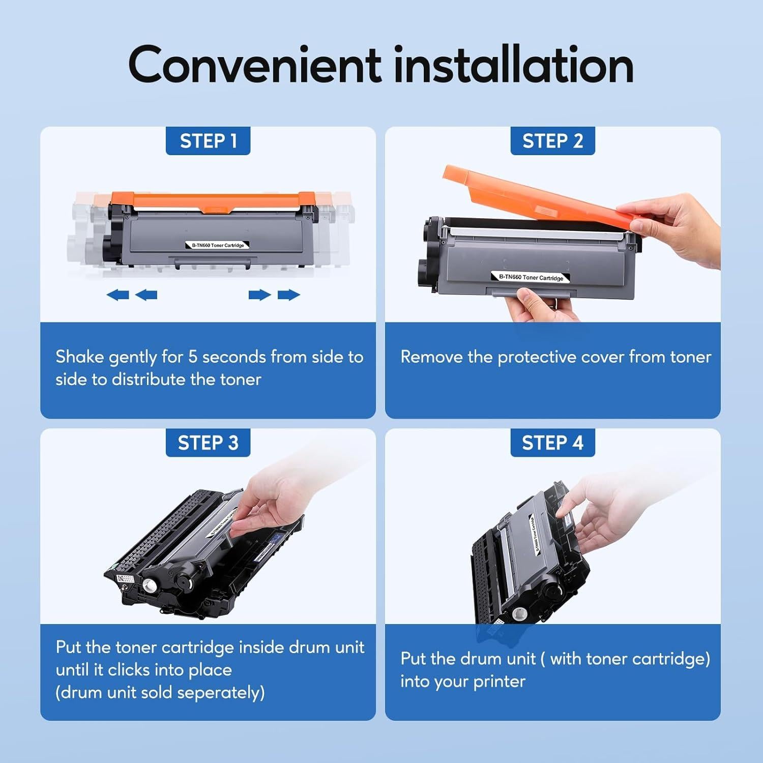 Cartucho de Tóner Negro WEAREC TN-660 Alto Rendimiento 4 Pzs