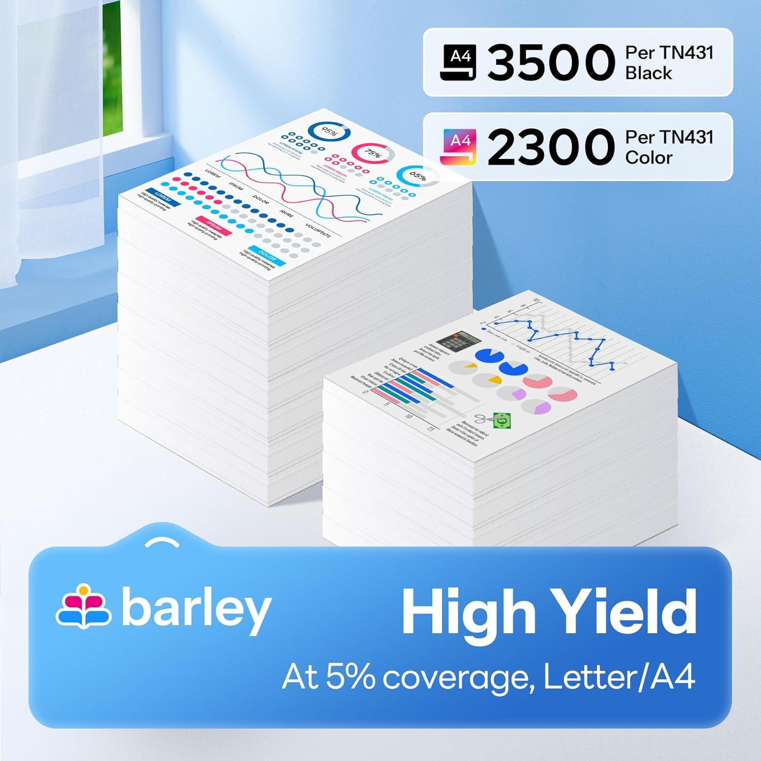 Juego de Cartuchos de Tóner Barley TN-431 4 Colores Compatible