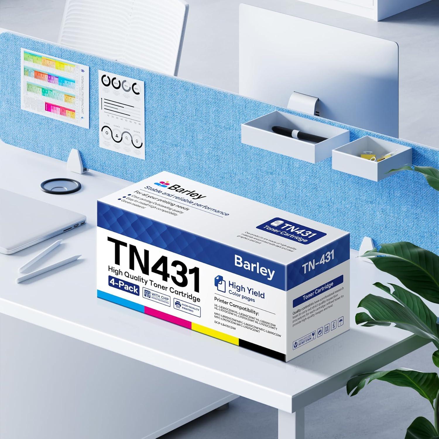 Juego de Cartuchos de Tóner Barley TN-431 4 Colores Compatible